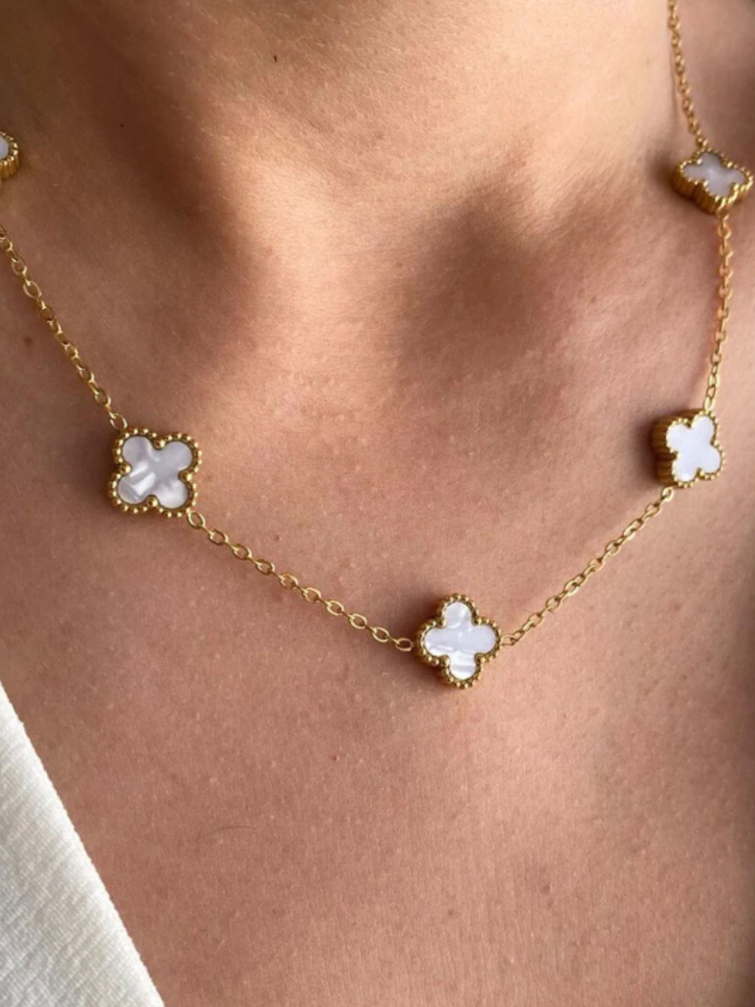 SUBHAGALANKAR Gold Plated Clover Chain