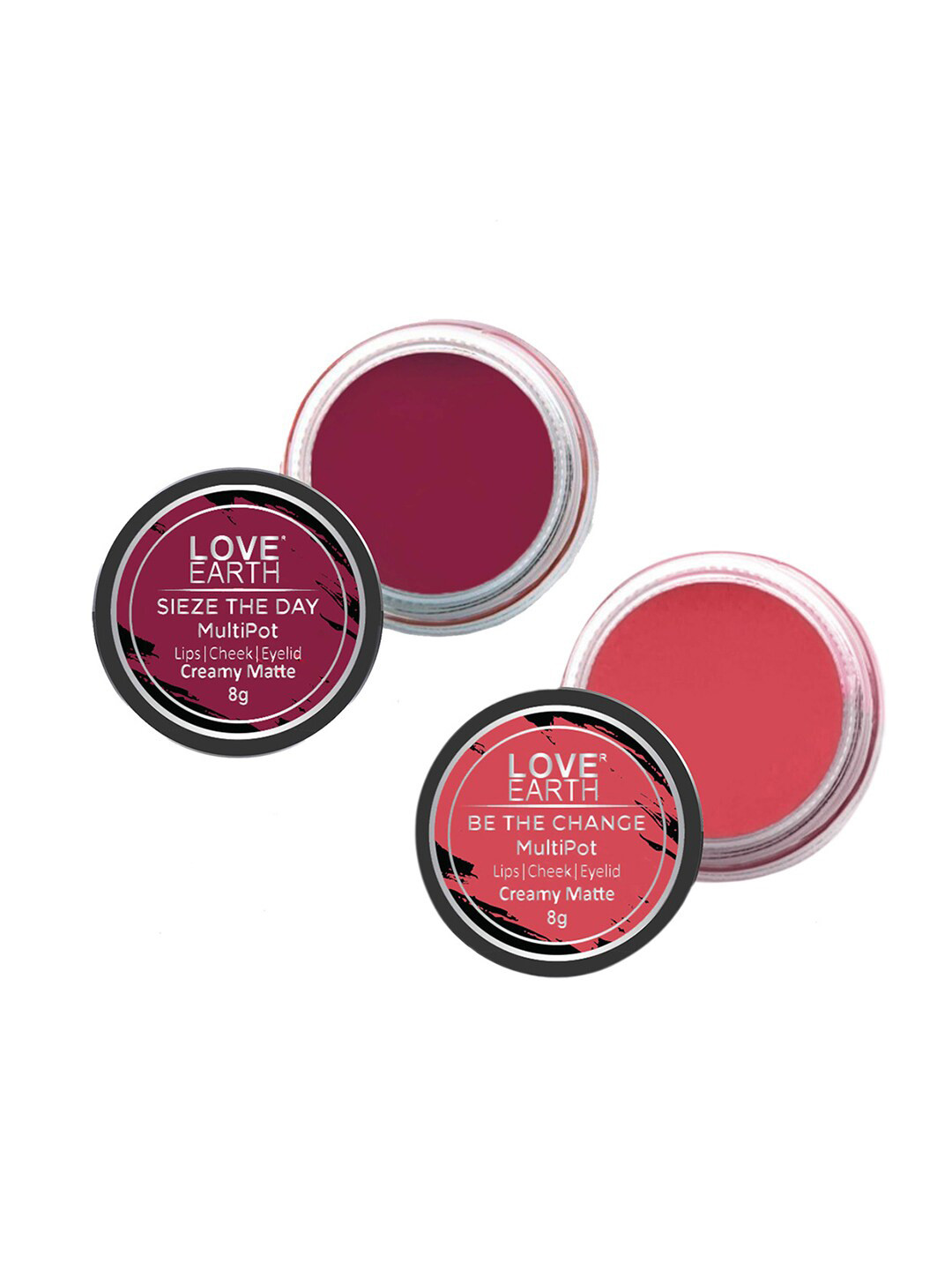 LOVE EARTH Set of 2 Creamy Matte Lip & Cheek Tint 8 g Each - Sieze The Day & Be The Change
