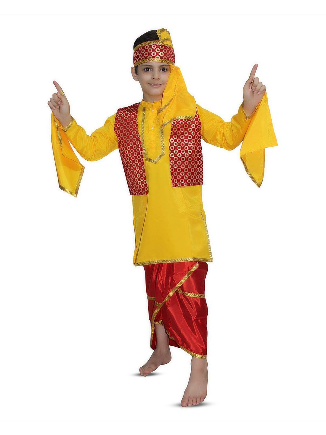 Kaku Fancy dresses Boys Indian State Punjabi Folk Dance Costume Set