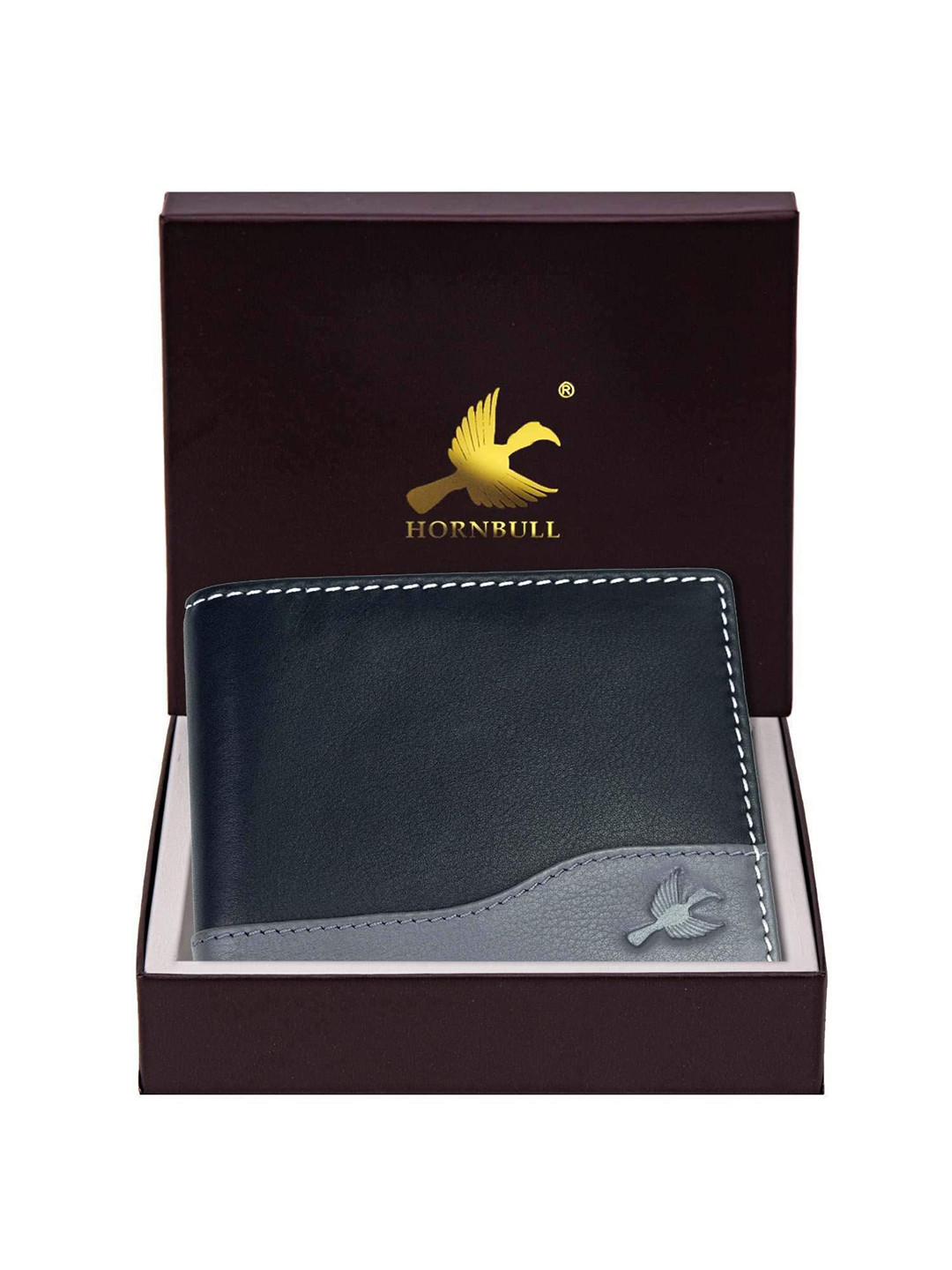 Hornbull Buttler Black RFID Protected Genuine Leather Two Fold Wallet