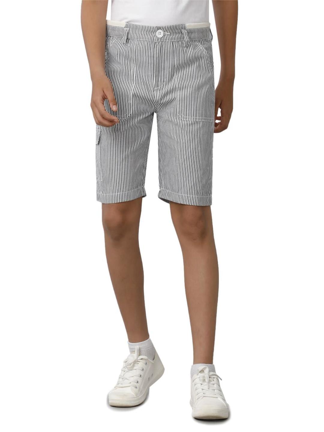 UNDER FOURTEEN ONLY Boys Striped Slim Fit Technology Shorts