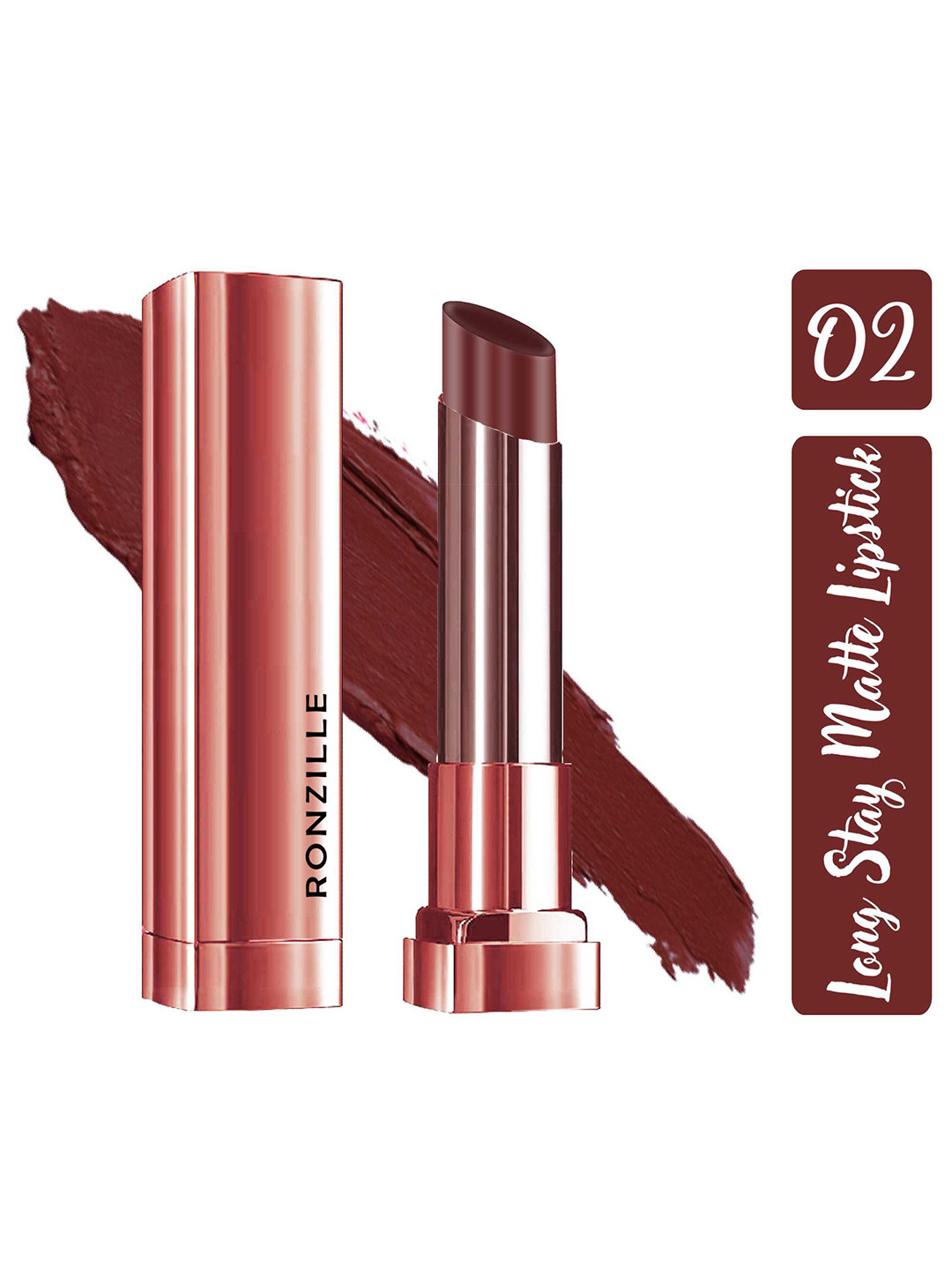 Ronzille Non Drying & Lightweight Long Stay Matte Lipstick - Wine Berry 02