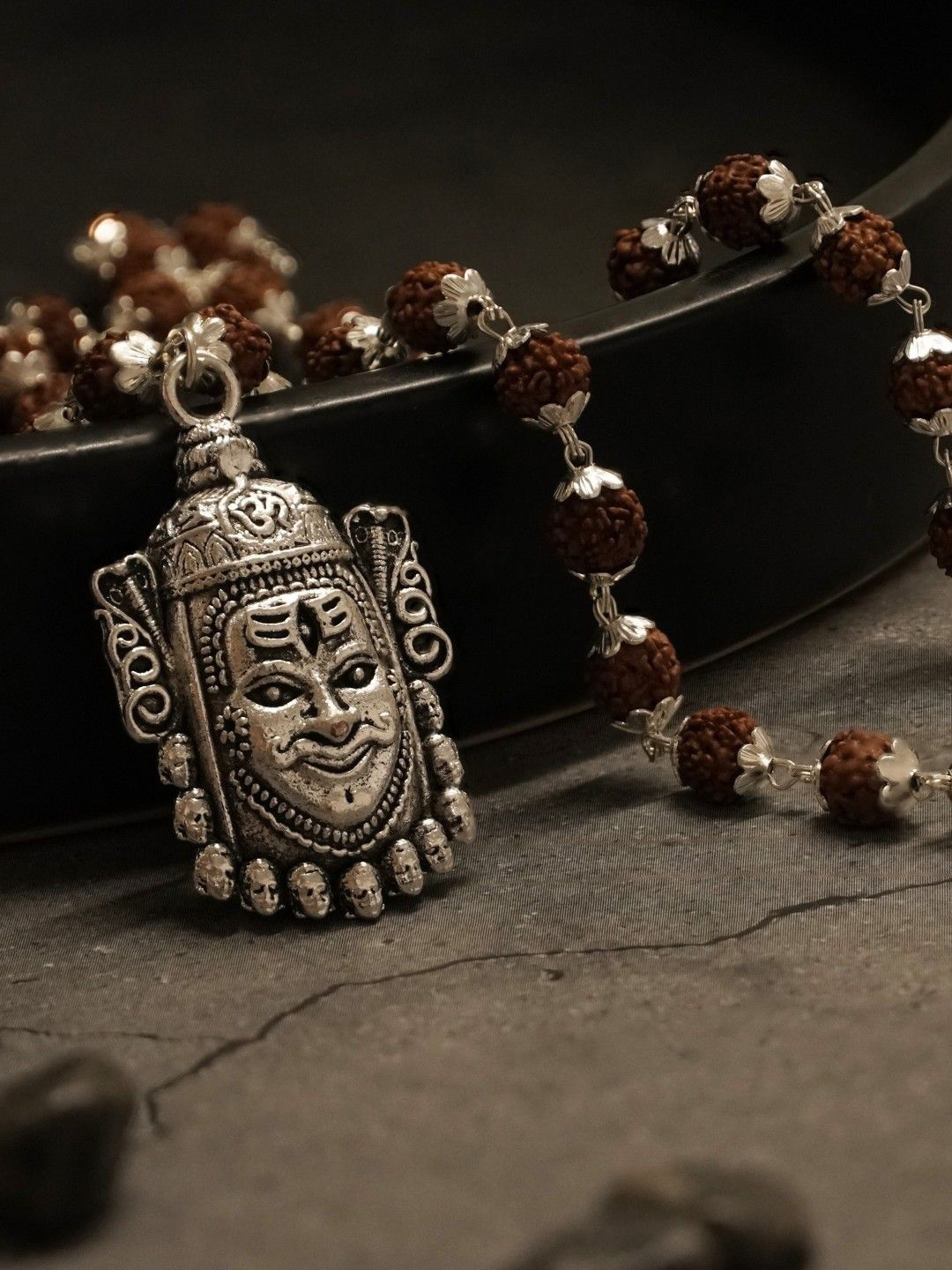 Japam Silver Plated Mahakal Rudraksha Mala