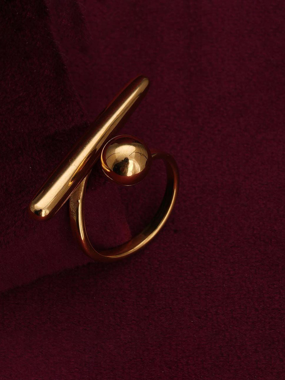 PALMONAS  Gold Plated Adjustable Finger Ring