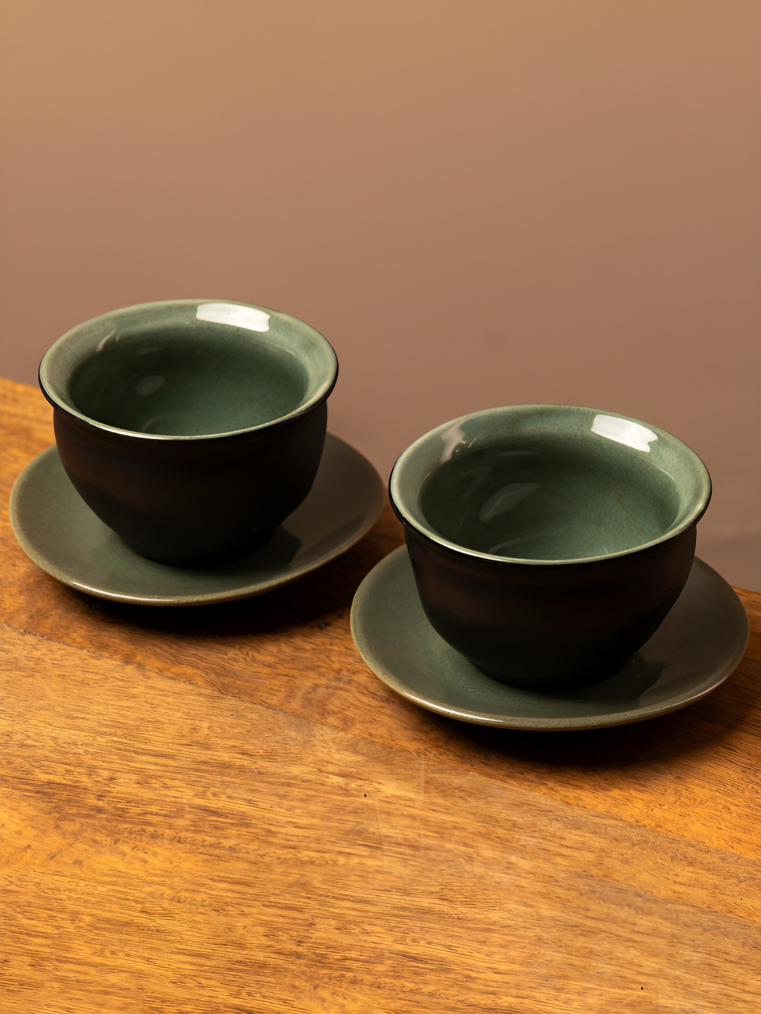 Glimpse Homes 4 Piece Tibetan Cup & Saucer Set