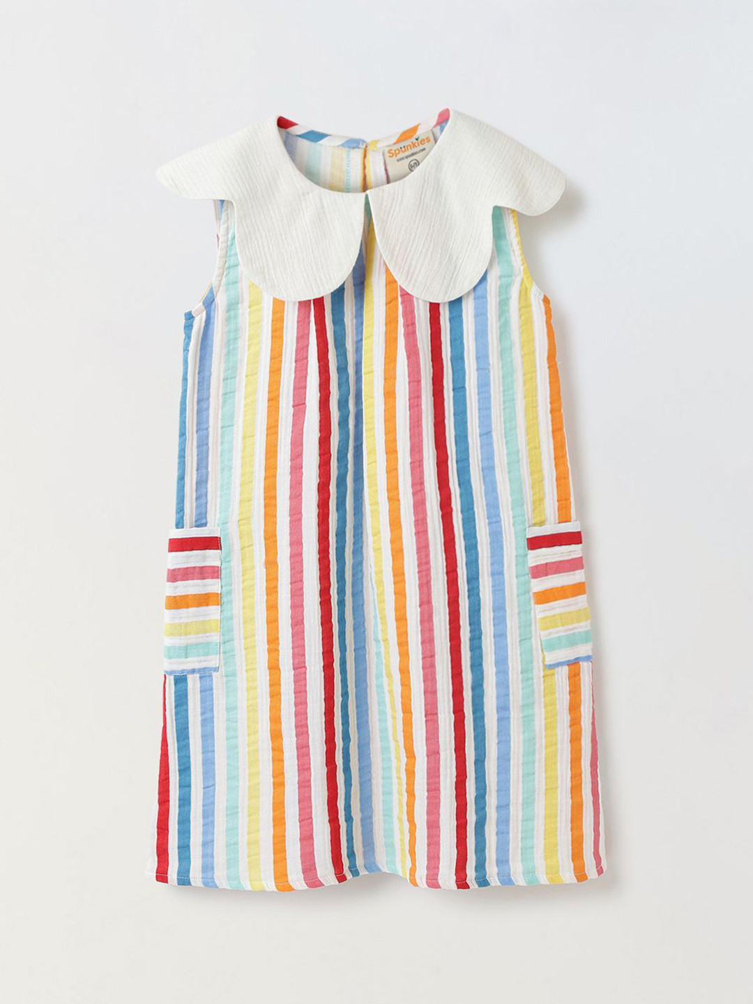SPUNKIES Girls Striped Cotton A-Line Mini Dress