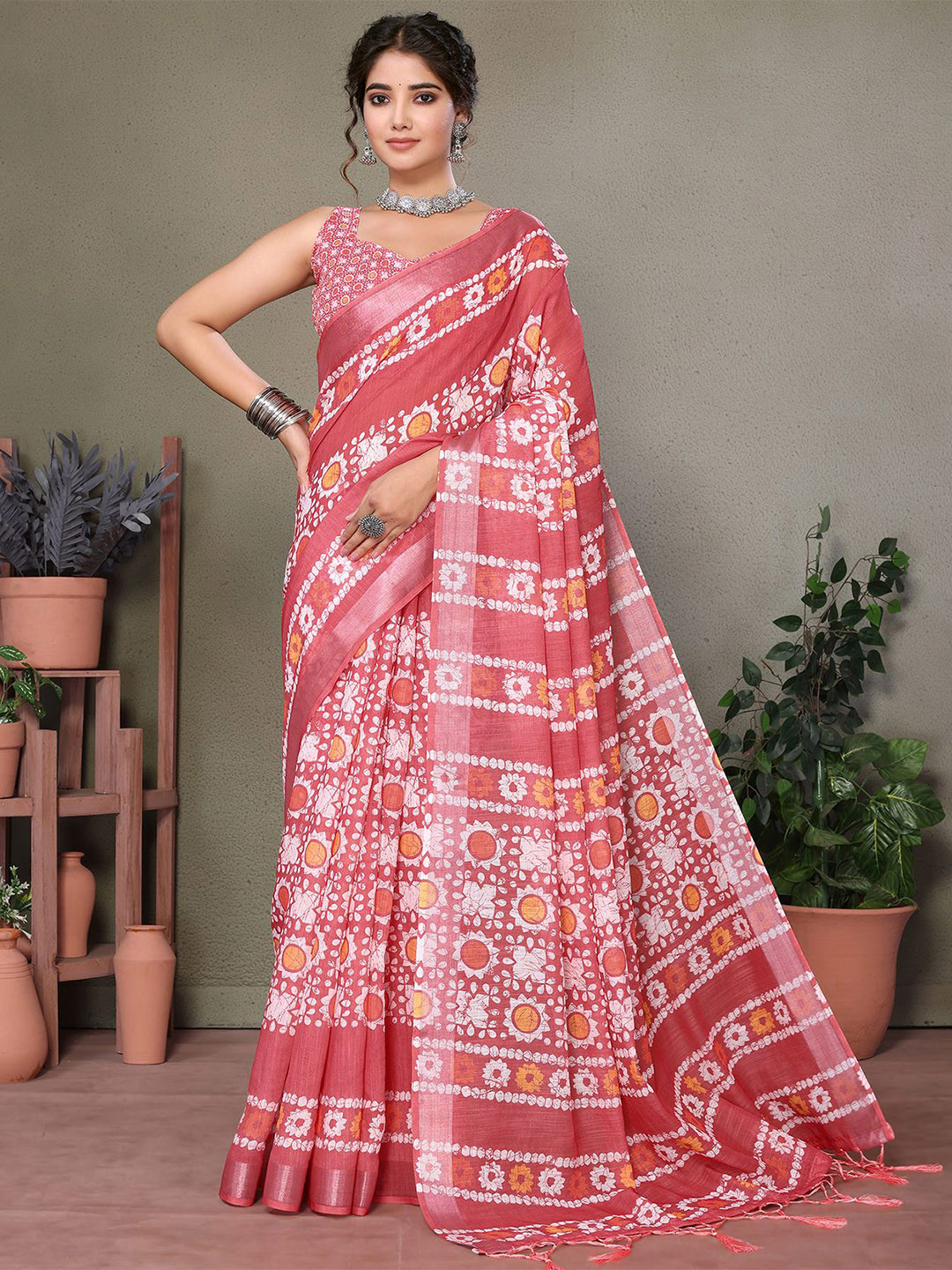 KALINI Batik Silk Cotton Fusion Saree
