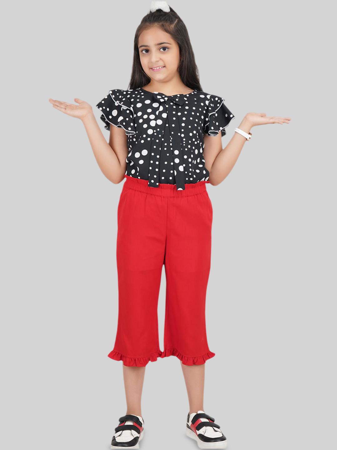 BEING NAUGHTY Girls Printed Round Neck Top With Capris