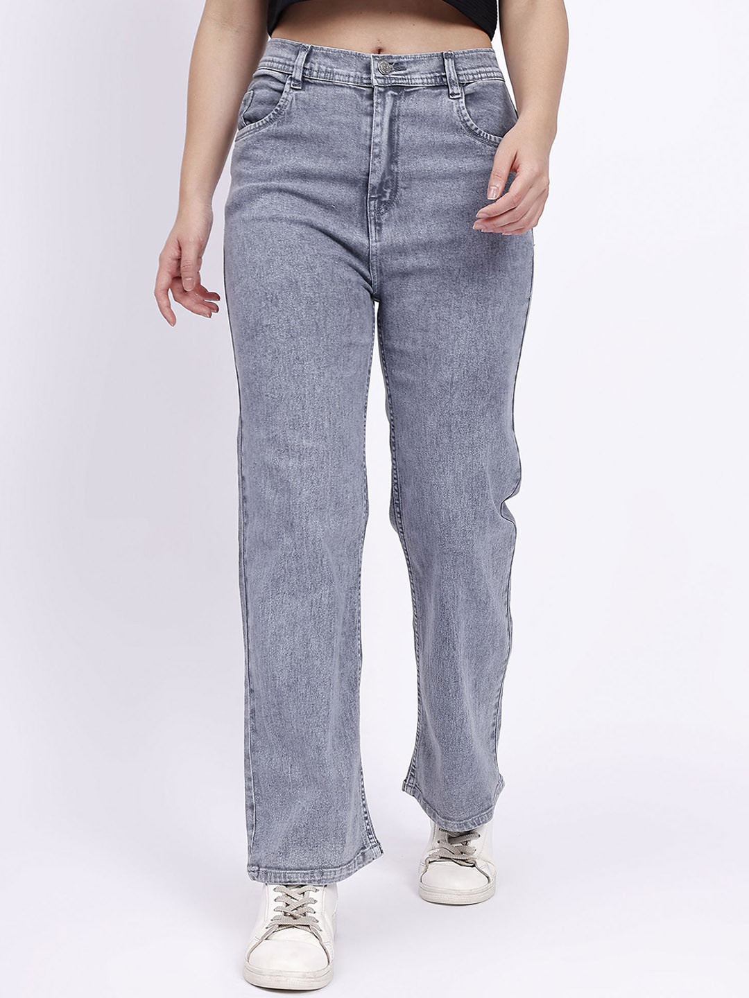 AC CREATION Women Comfort Straight Fit High-Rise Stretchable Jeans