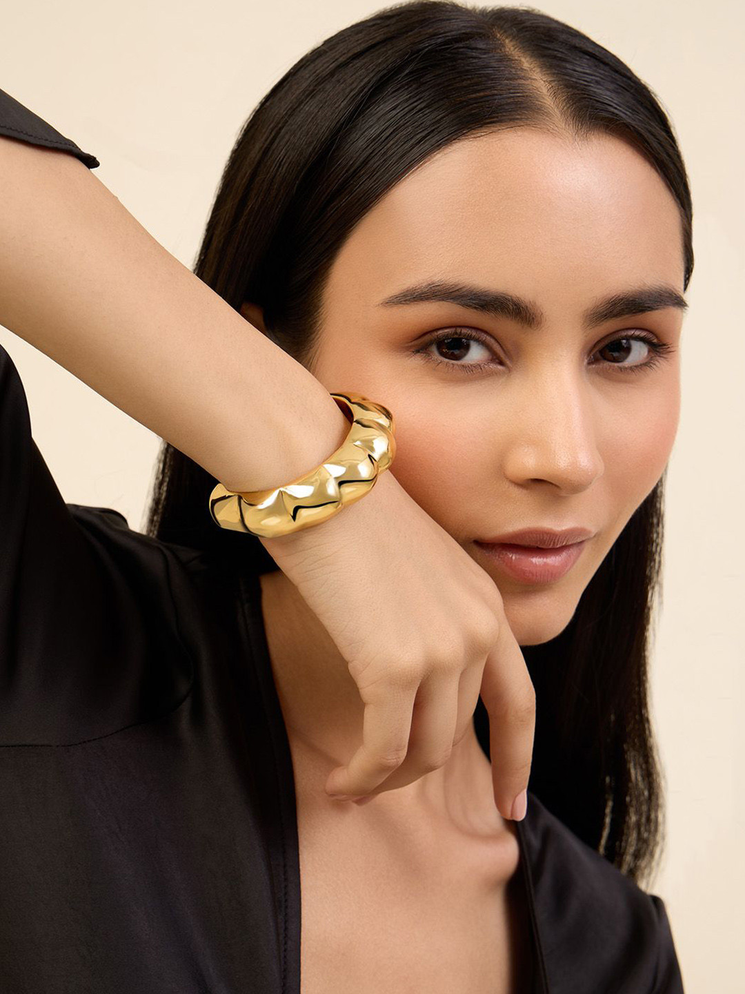 Isharya Gold-Plated Adjustable Cuff Bracelet