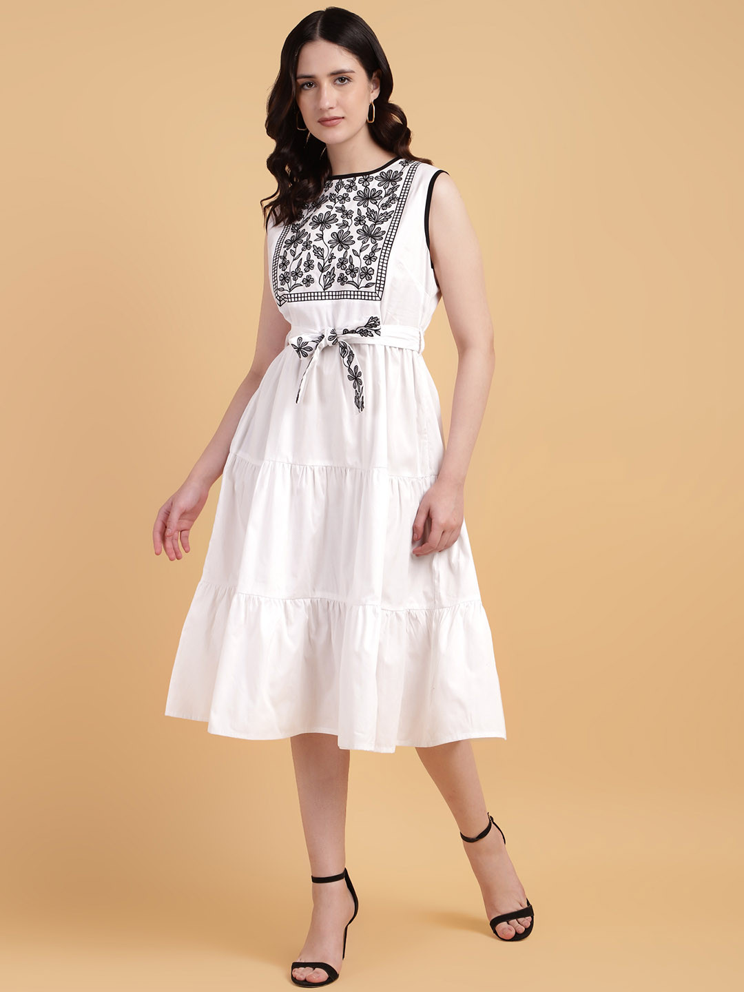 Sands of India Floral Fit & Flare Midi Dress