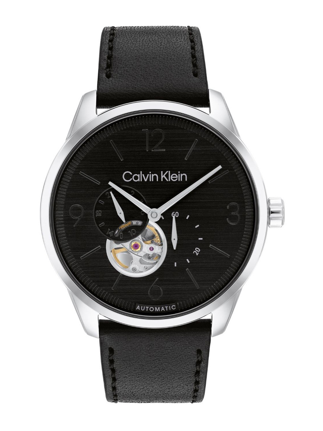 Calvin Klein Men Ck Esteem Leather Straps Analogue Motion Powered Watch 25200388