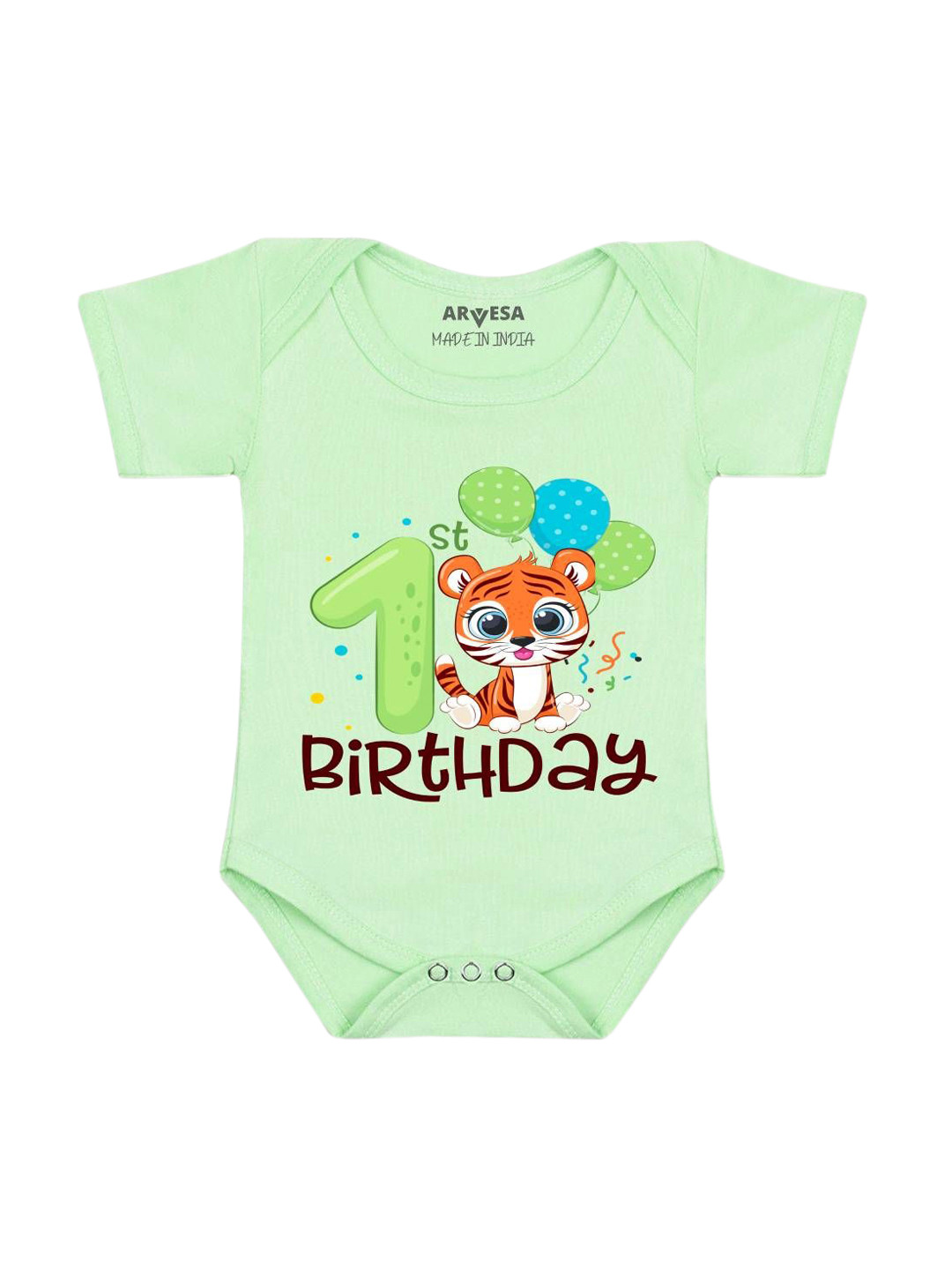 Arvesa Infants Monthly Milestone Printed Envelope Neck Bodysuit