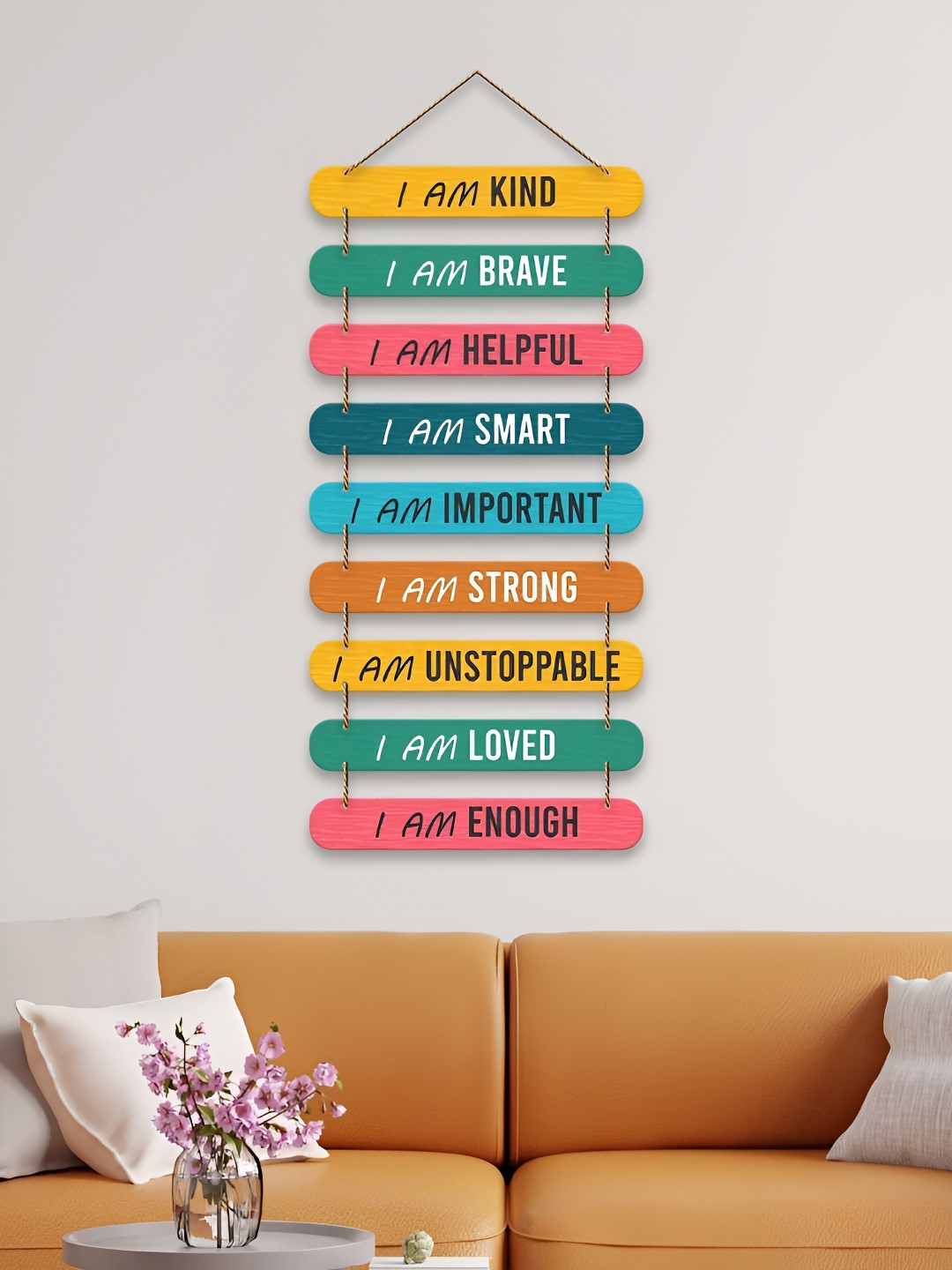 ArtVibes Eco-Friendly Wood Matte Hanging Hall Wall Hangings-34In