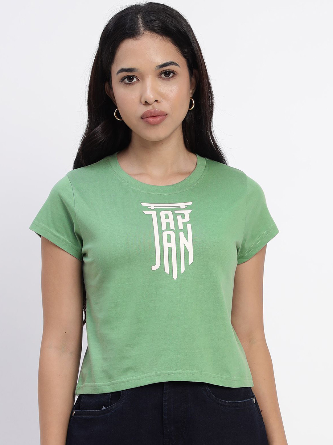 Sands of India Typography Printed Crop T-shirt