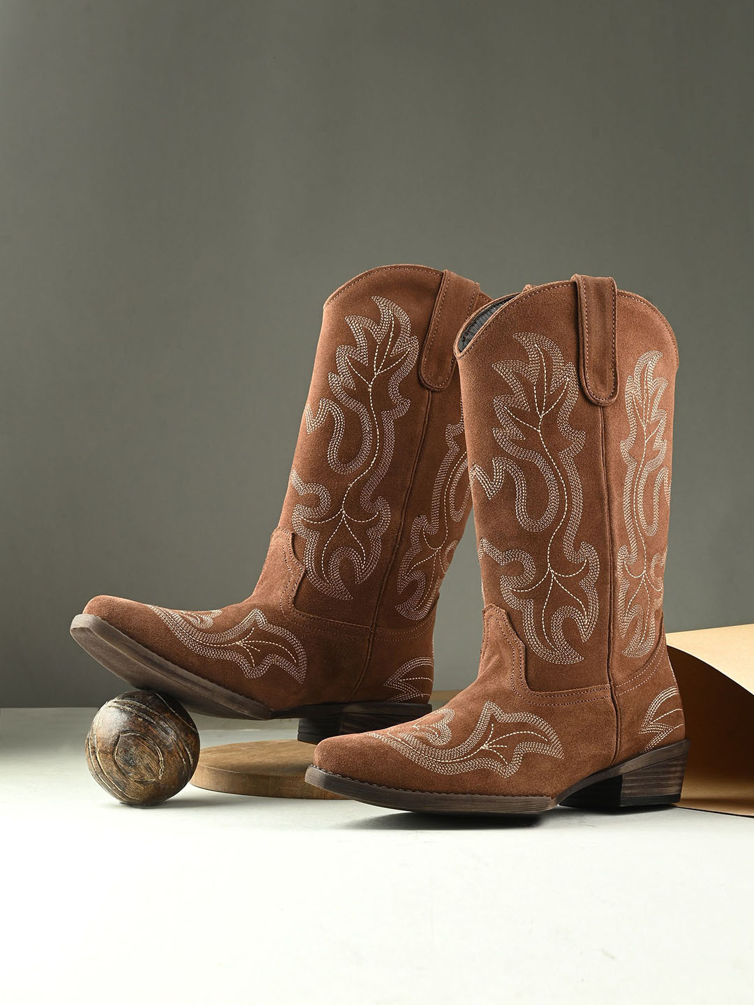 CARLO ROMANO Women Casual Block-Heeled Cowboy Boots