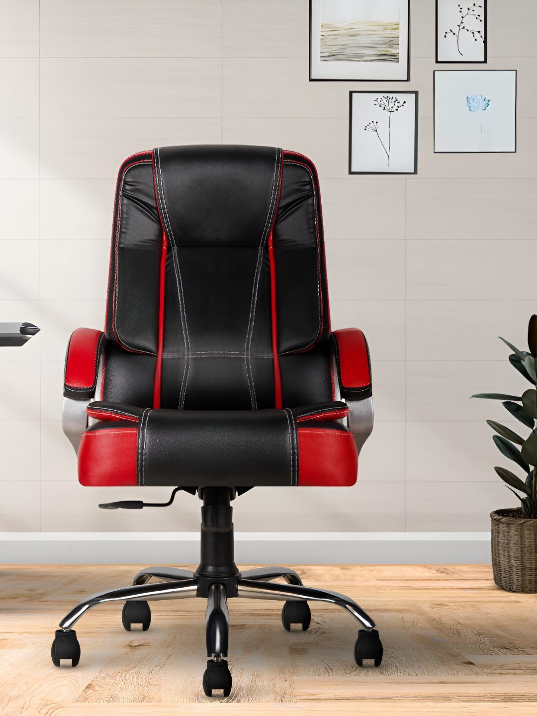 CELLBELL Black & Red Watson Ergonomic High-Back Study Chair
