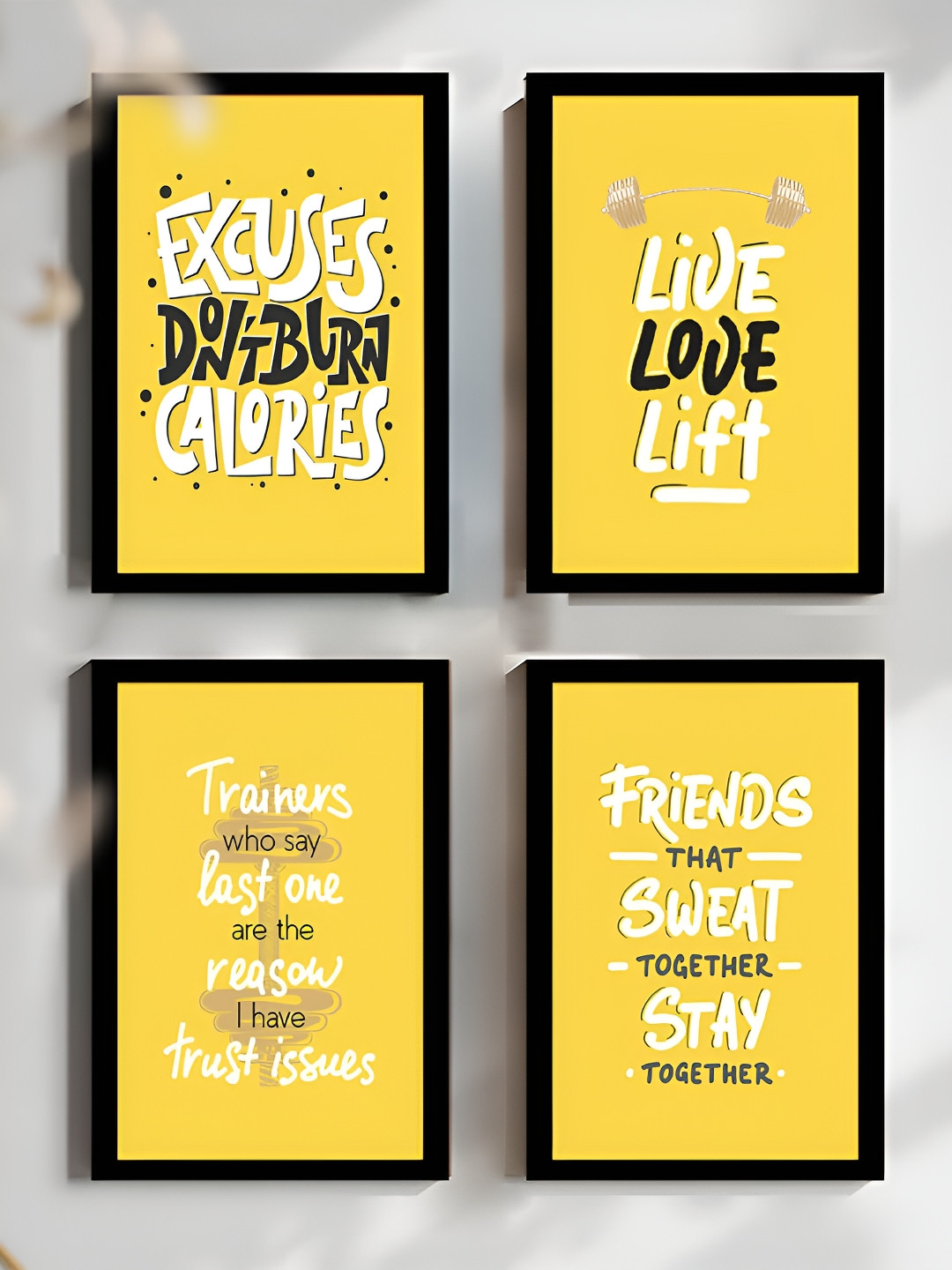 Art Street Synthetic Wood 4 Pcs Wall Rectangle Paintings Wall Art - 12x8In