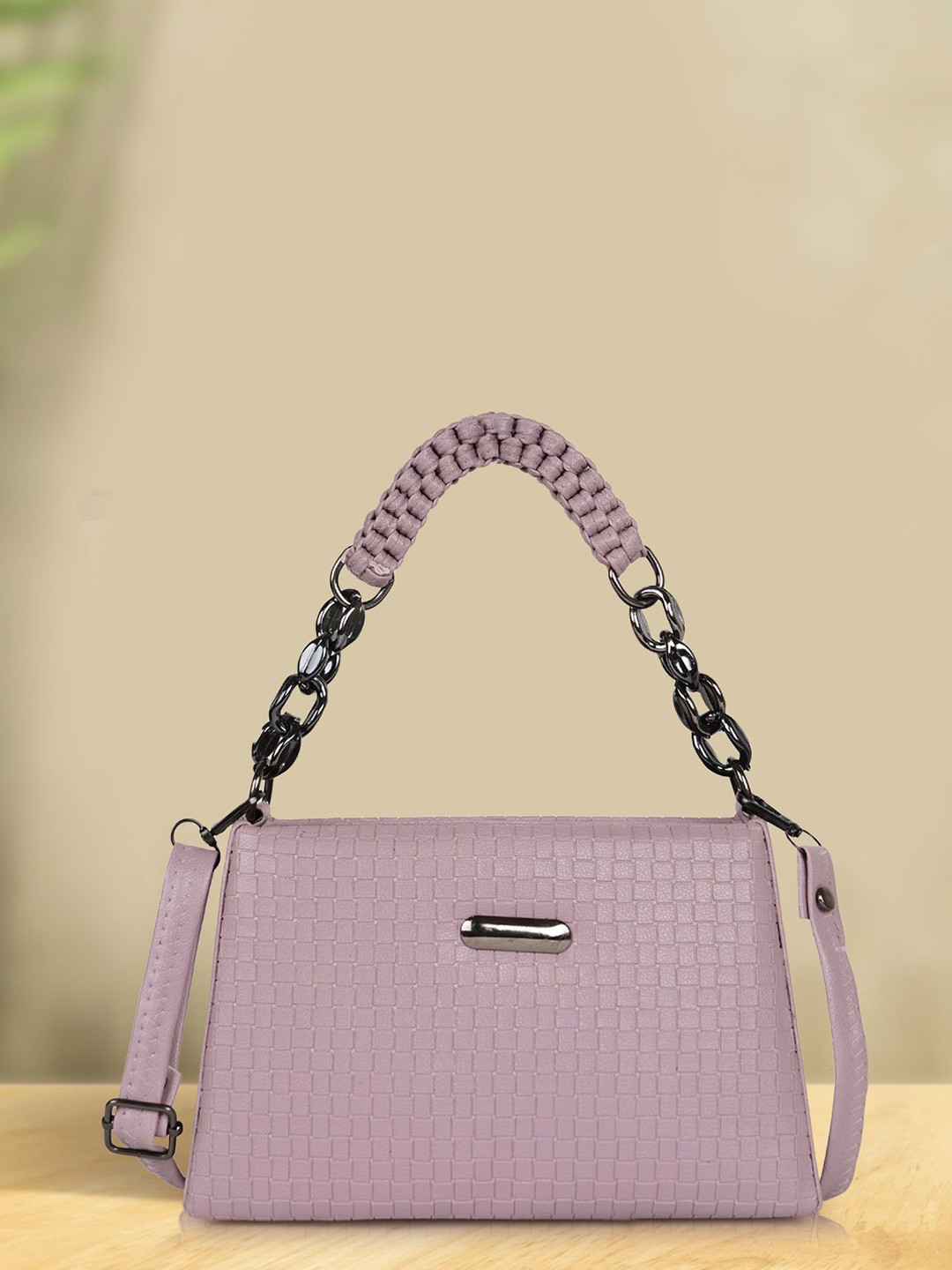 SPOTIC Solid Structured Zip Detail Sling Bag