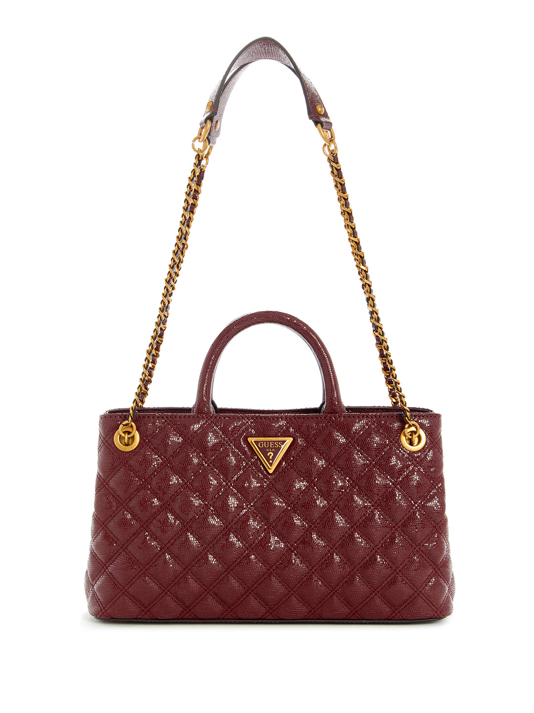 GUESS Animal Textured Quilted Structured Handheld Bag