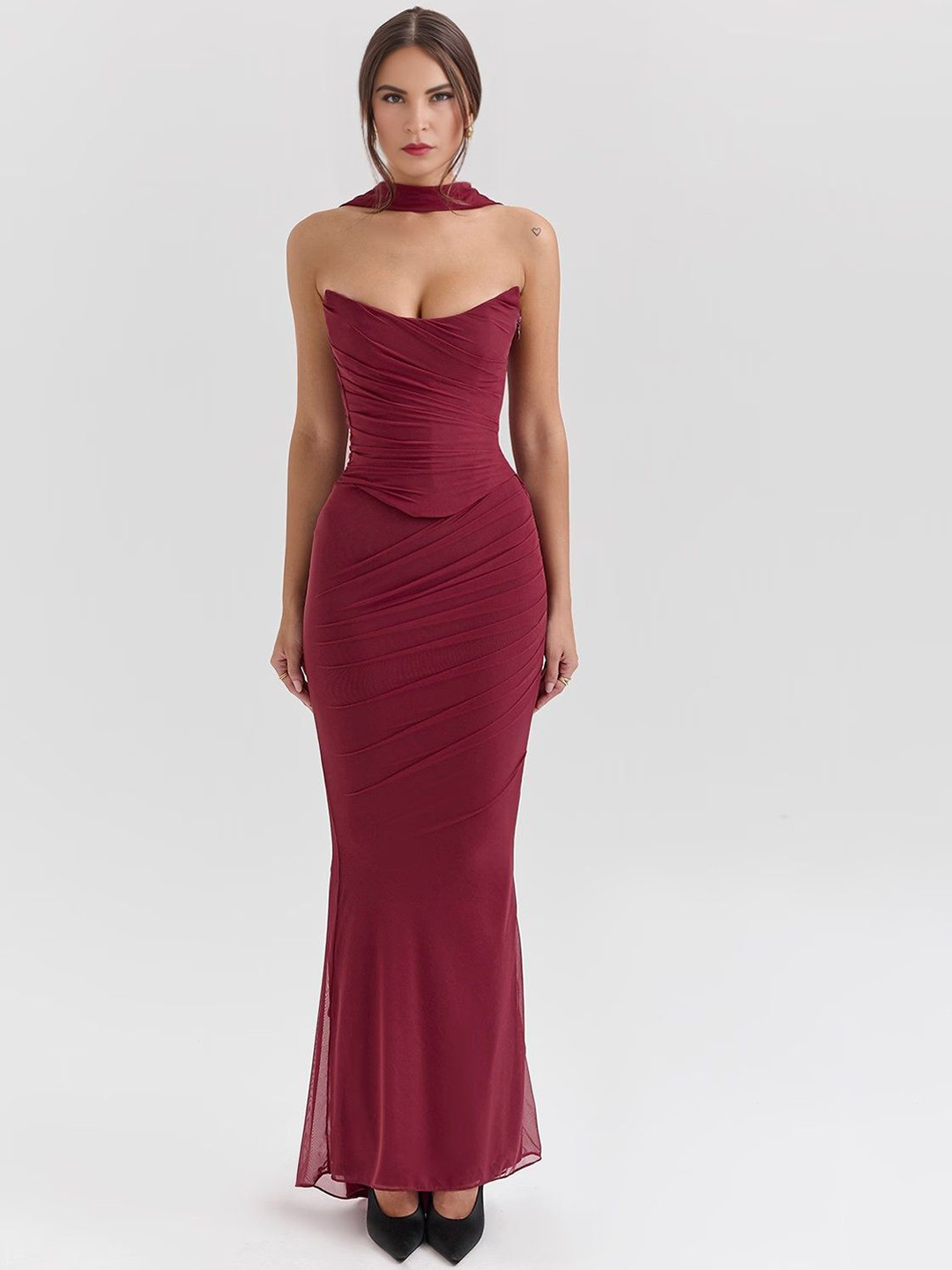 Bee Boe Off Shoulder Sleeveless Crop Top With Skirt Co-Ords
