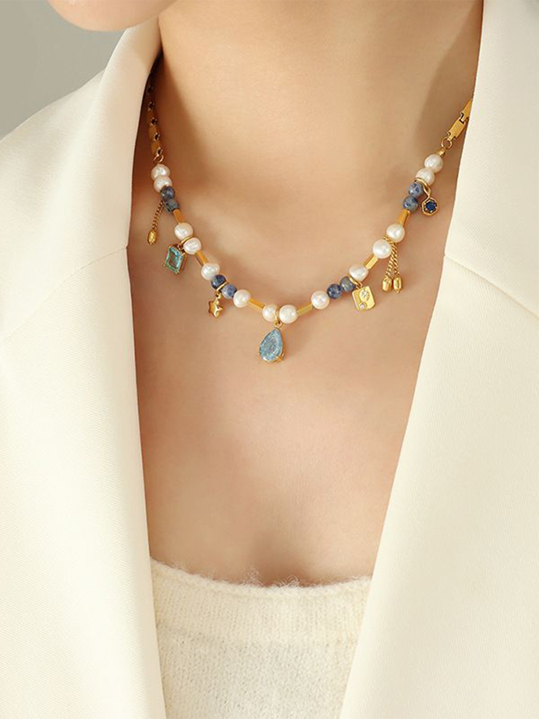 Just Lil Things Pearls Beaded Necklace