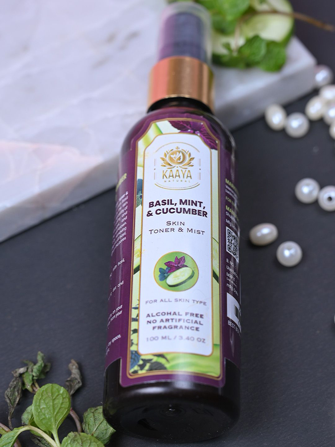 Kaaya Natural Basil, Cucumber & Mint Toner & Mist - 100 ml
