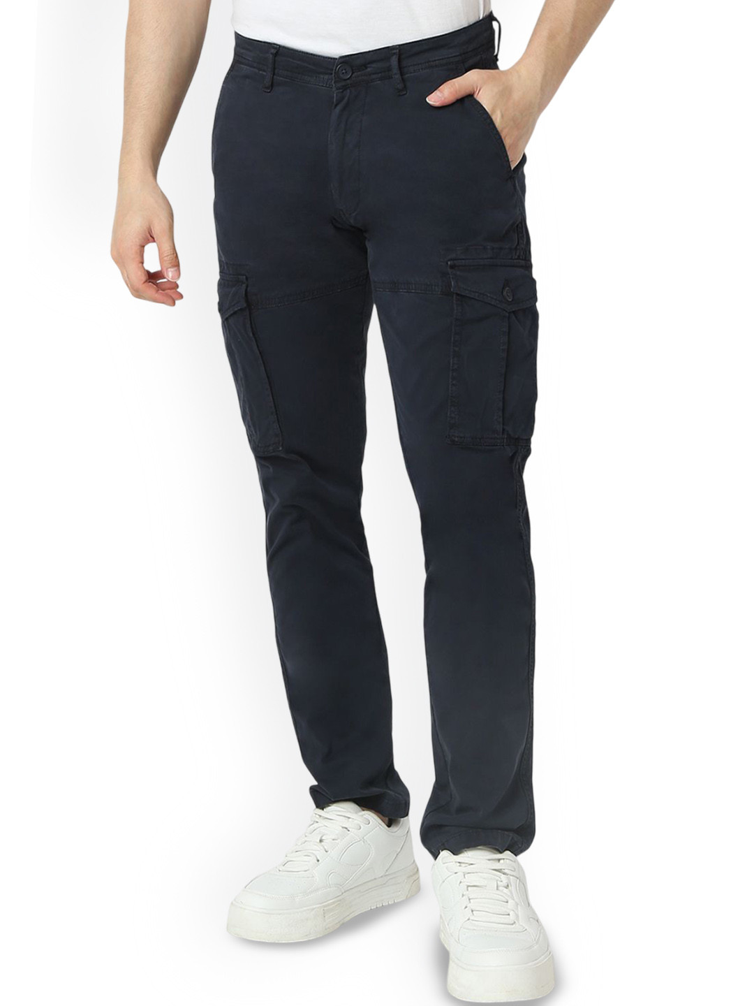 SPYKAR Men Regular fit Mid Rise Cotton Cargo Pants