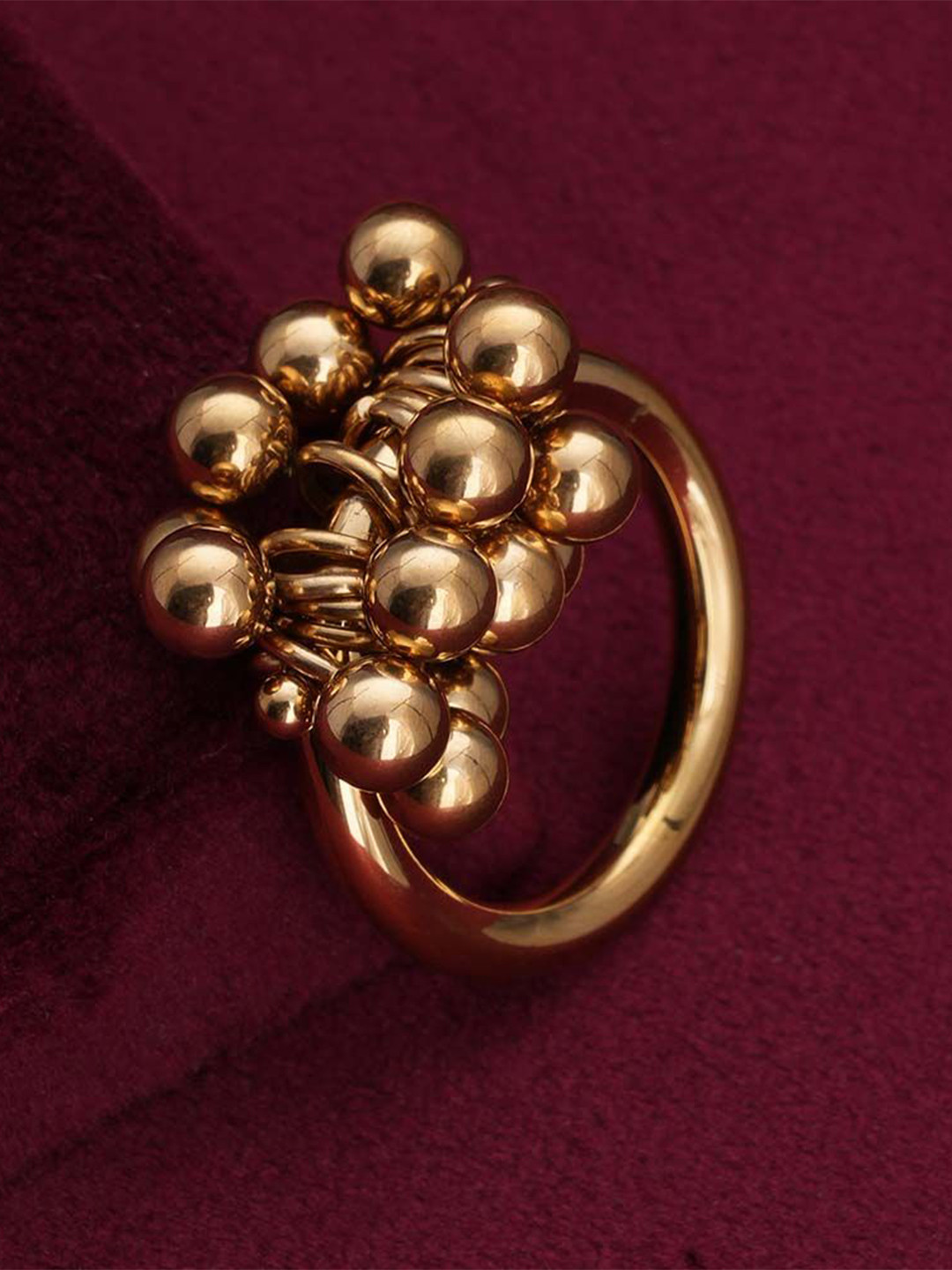 PALMONAS Gold-Plated Beads Harmony Finger Ring