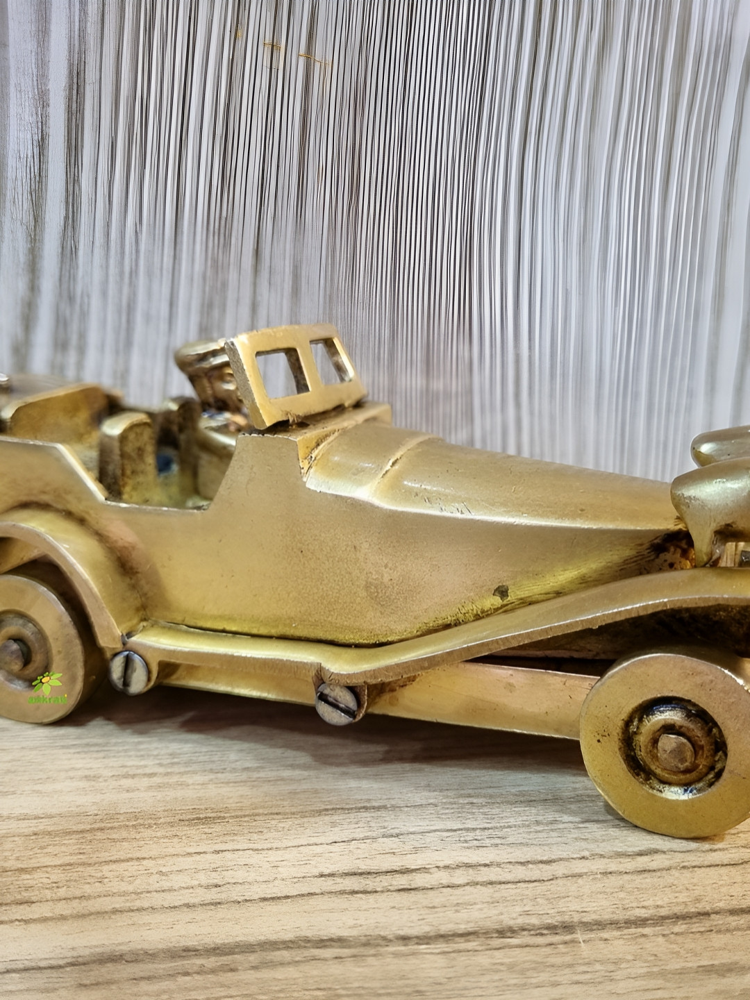 Aakrati Vintage Car Yellow Brass Metallic Living Room Small Showpiece - 5 Inches