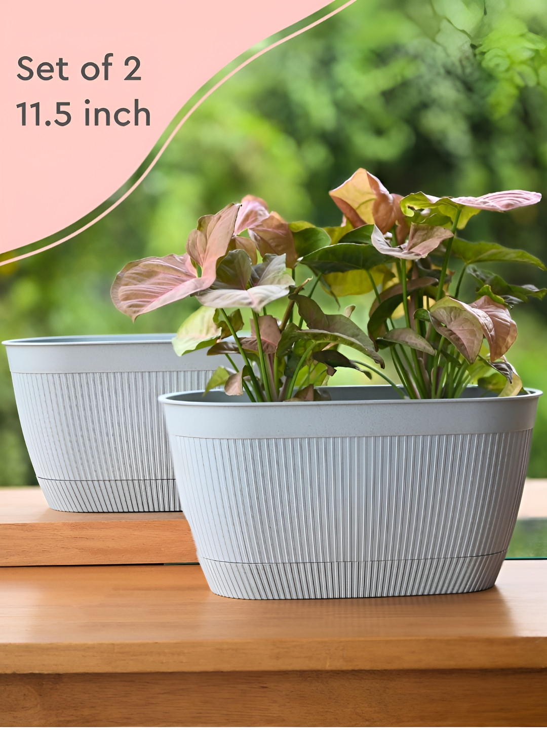 eha 2-Pcs Blue UV Protected Planters