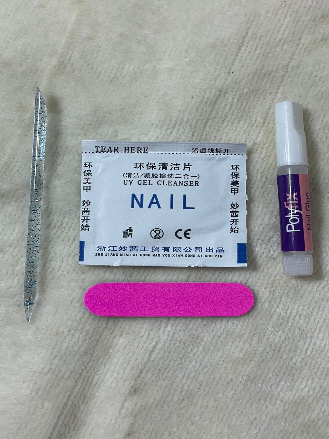 AMOK STORE Set Of 12 Classic Artificial Nails & Prep-Pad, Manicure Stick, Buffer & Glue