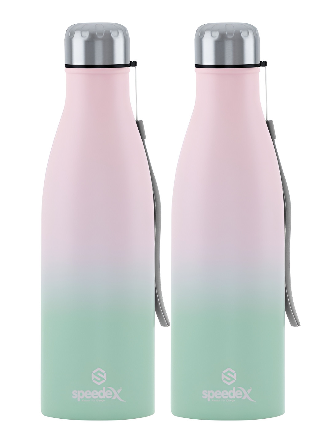 Speedex Milo Dual Multi Colourblocked Stainless Steel Spill Proof 2 Pcs Water Bottle - 1L