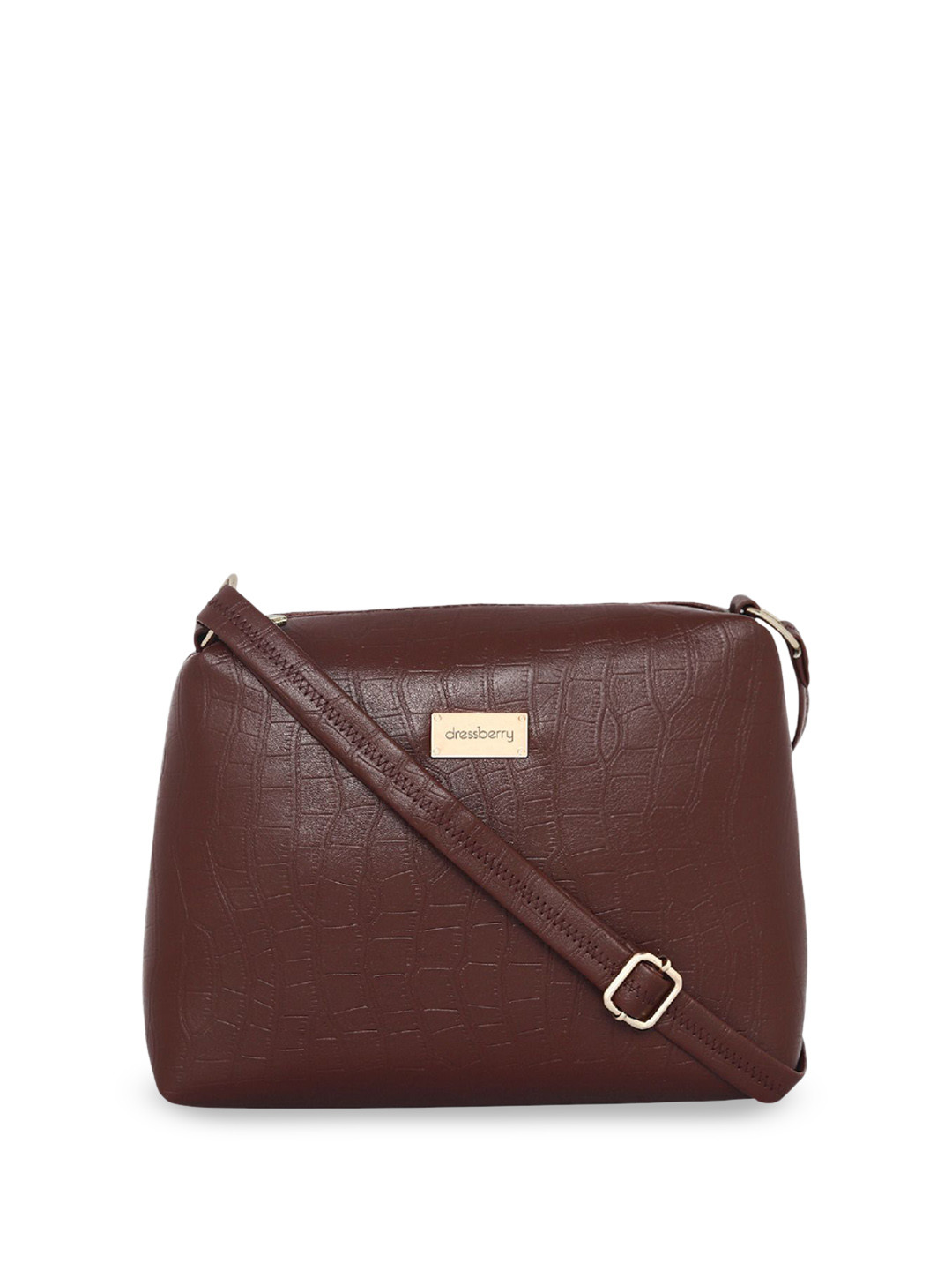 DressBerry Textured PU Sling Bag with Cut Work