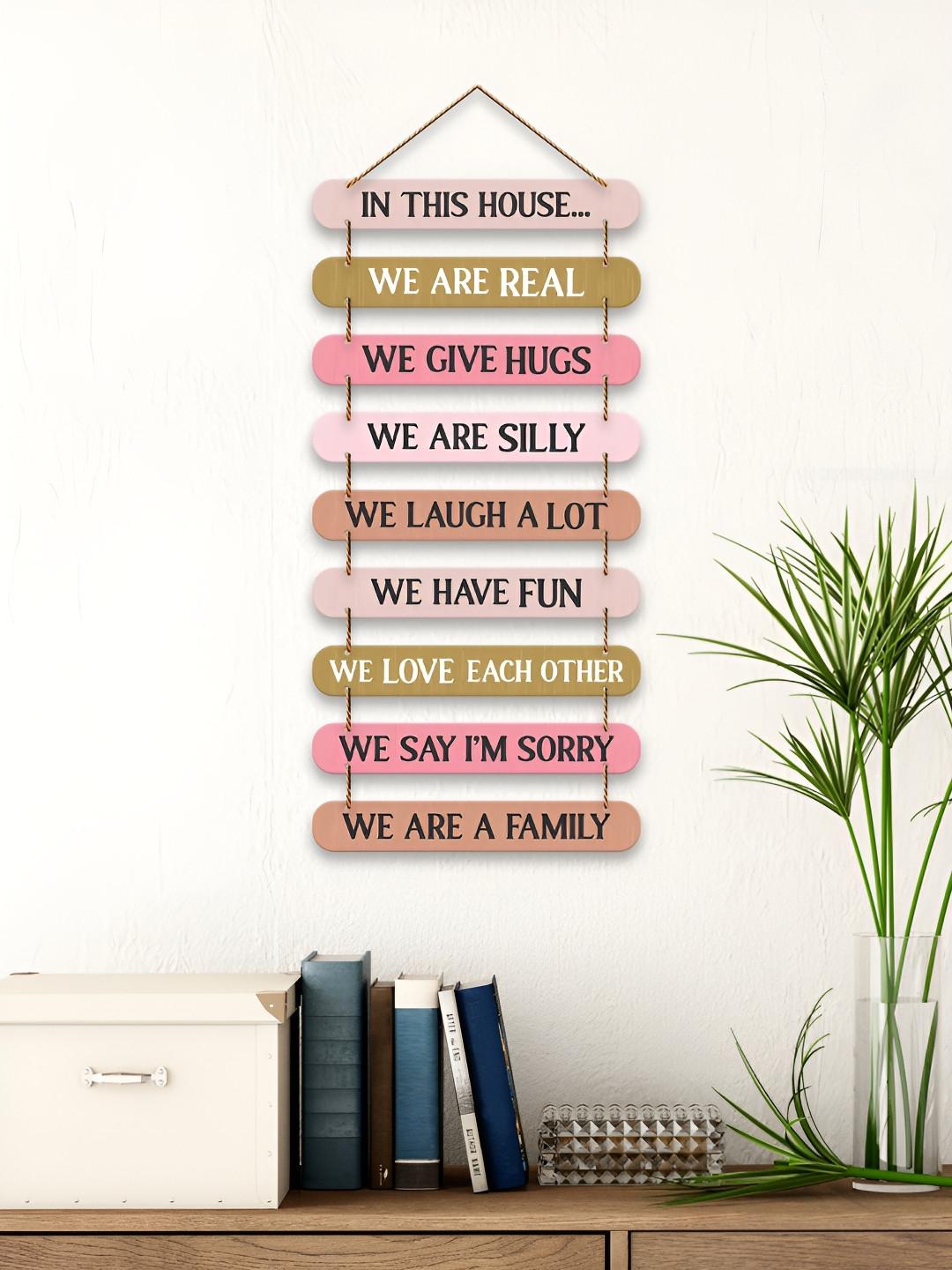 ArtVibes Eco-Friendly Wood Matte Hanging Hall Wall Hangings-34In