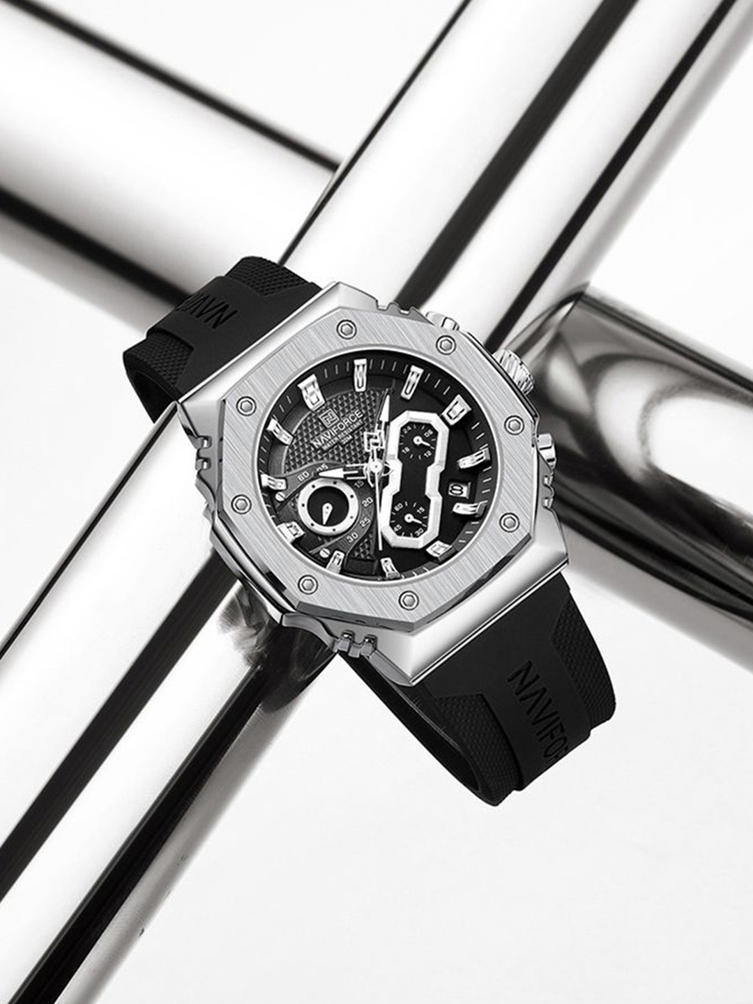 Naviforce Women Skeleton Dial & Straps Reset Time Analogue Watch NF8035L_S W B_