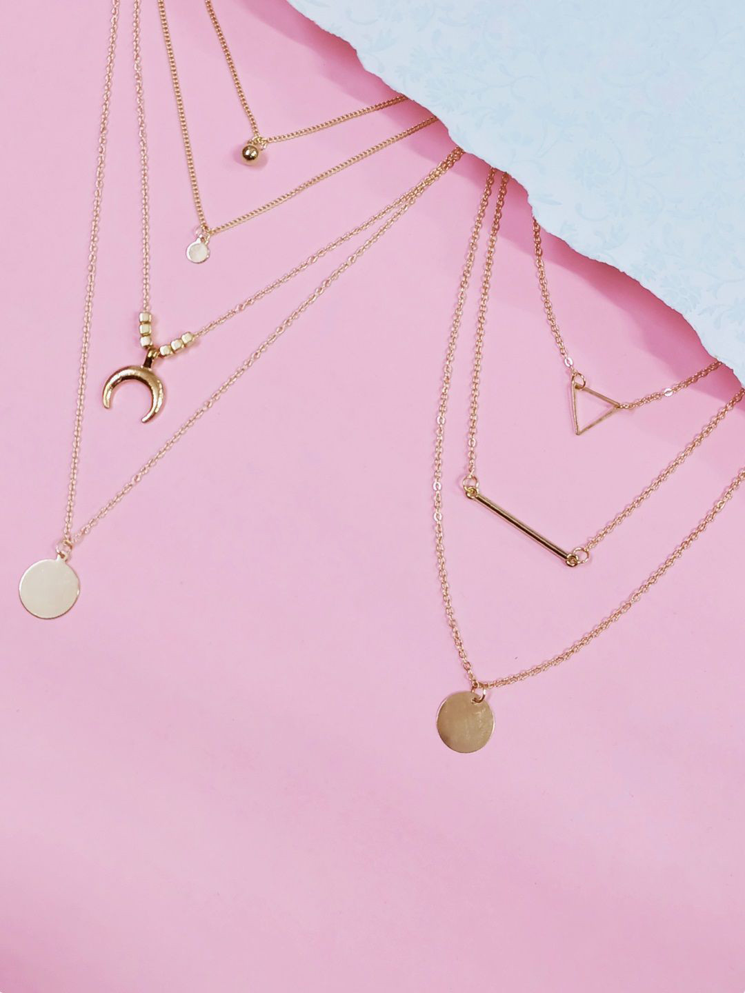 DressBerry Gold-Toned Set of 2 Horse Shoe Goodluck Layered Necklaces