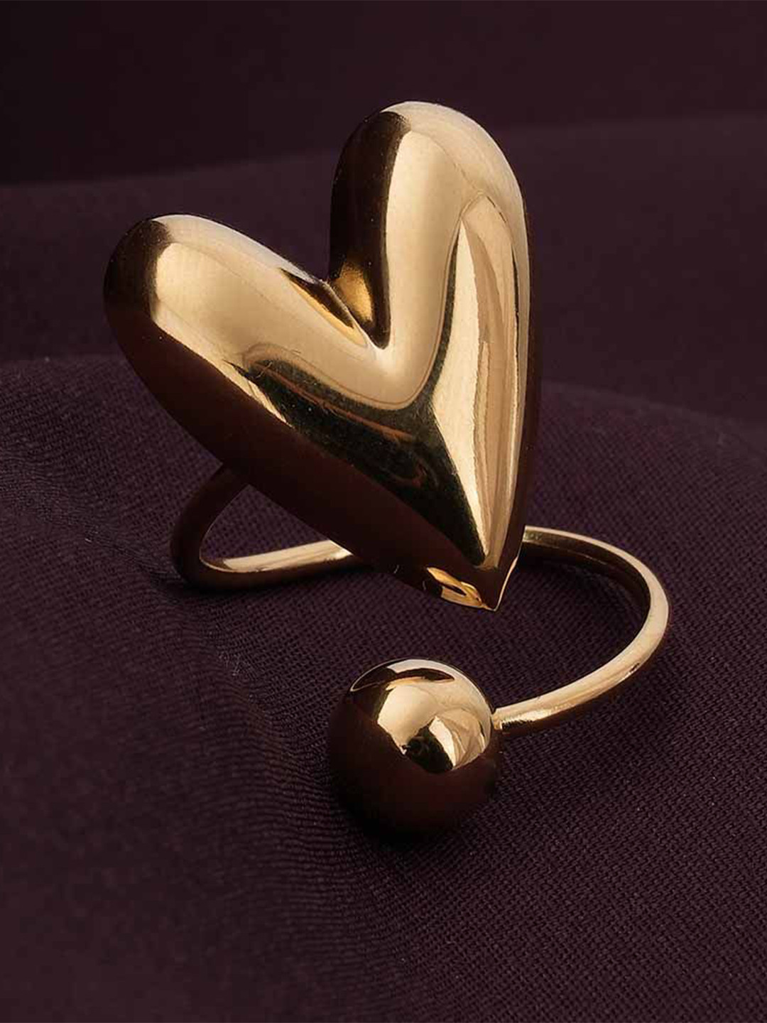 PALMONAS Gold-Plated Adjustable Finger Ring