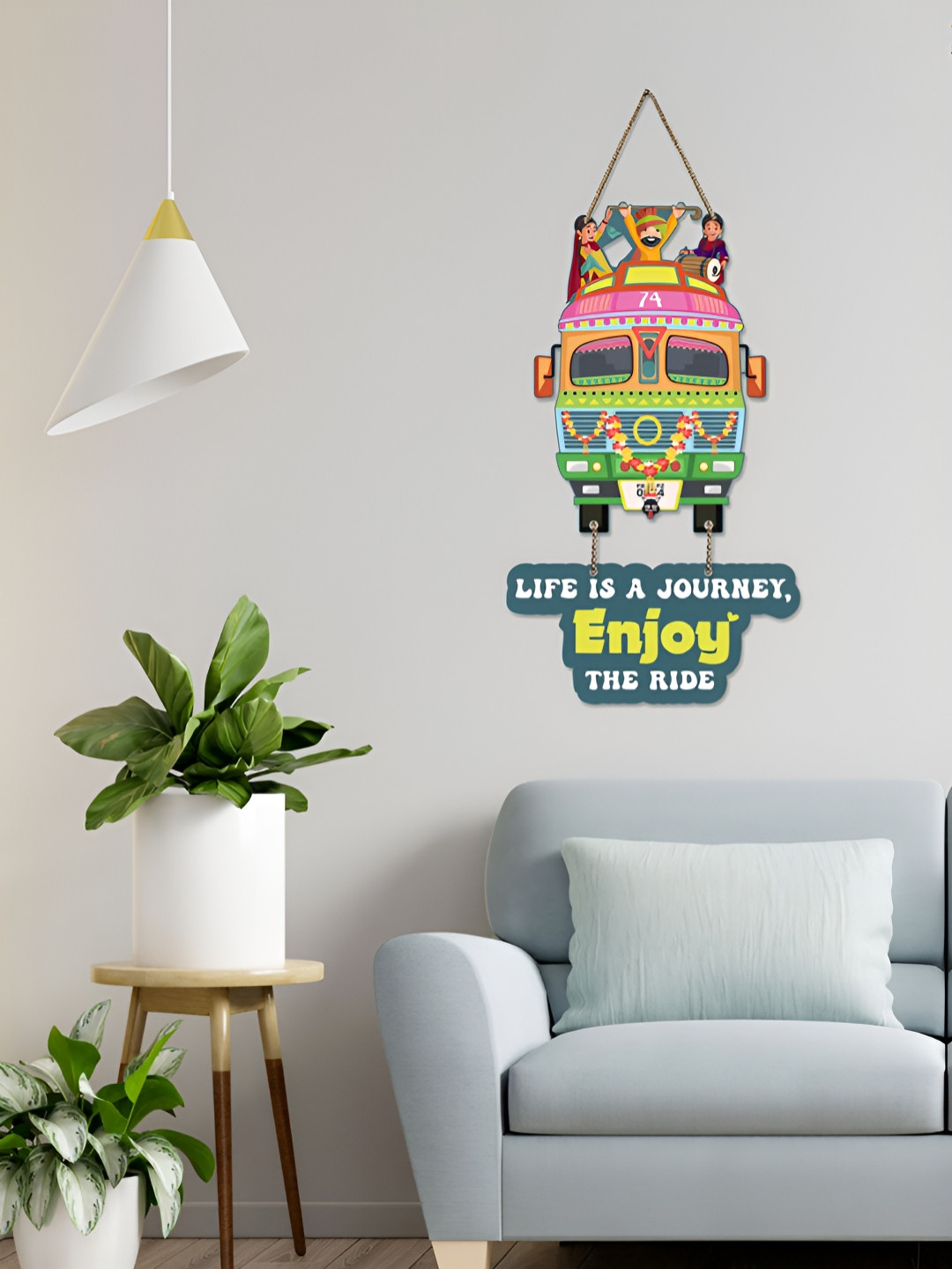 ArtVibes Travel Quotes Wood Matte Hanging Hall Wall Hangings-29.9In