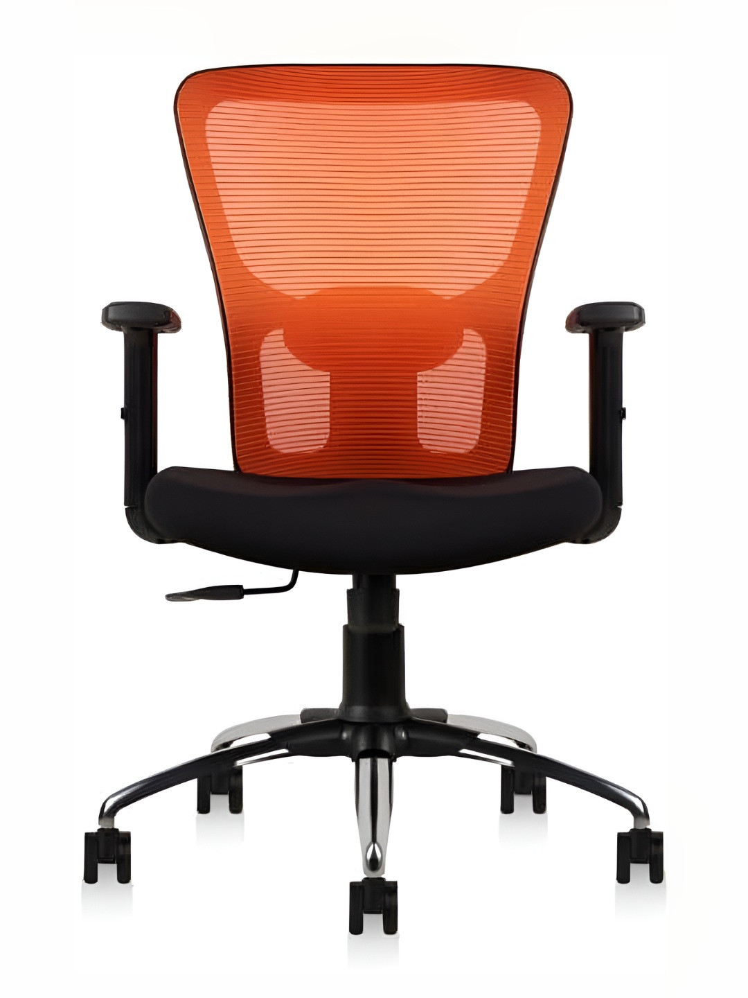 CELLBELL C110 Leo Orange-Coloured & Black Mid Back Mesh Office Arm Chair