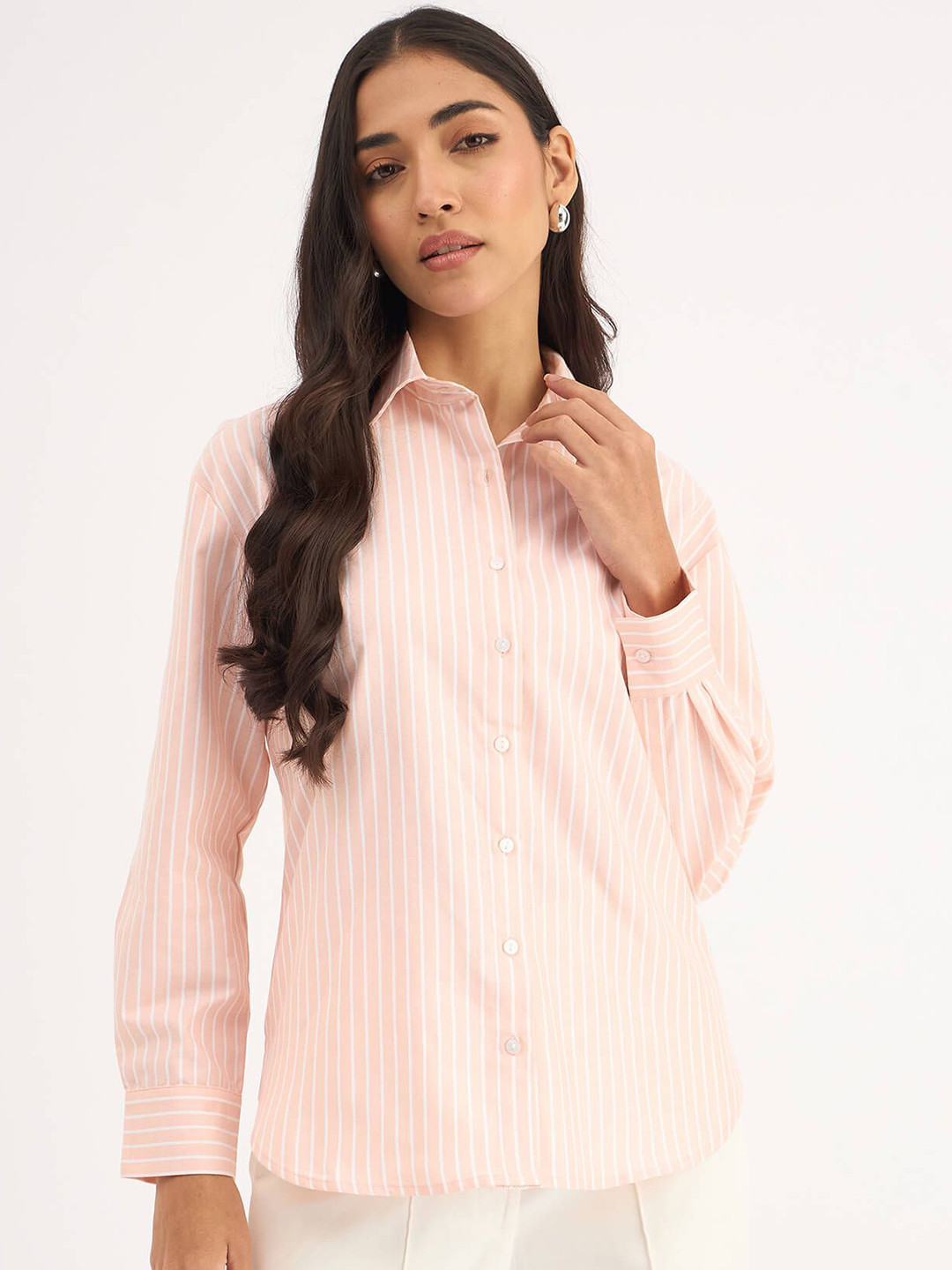 SALT ATTIRE Women Vertical Striped Party Shirt