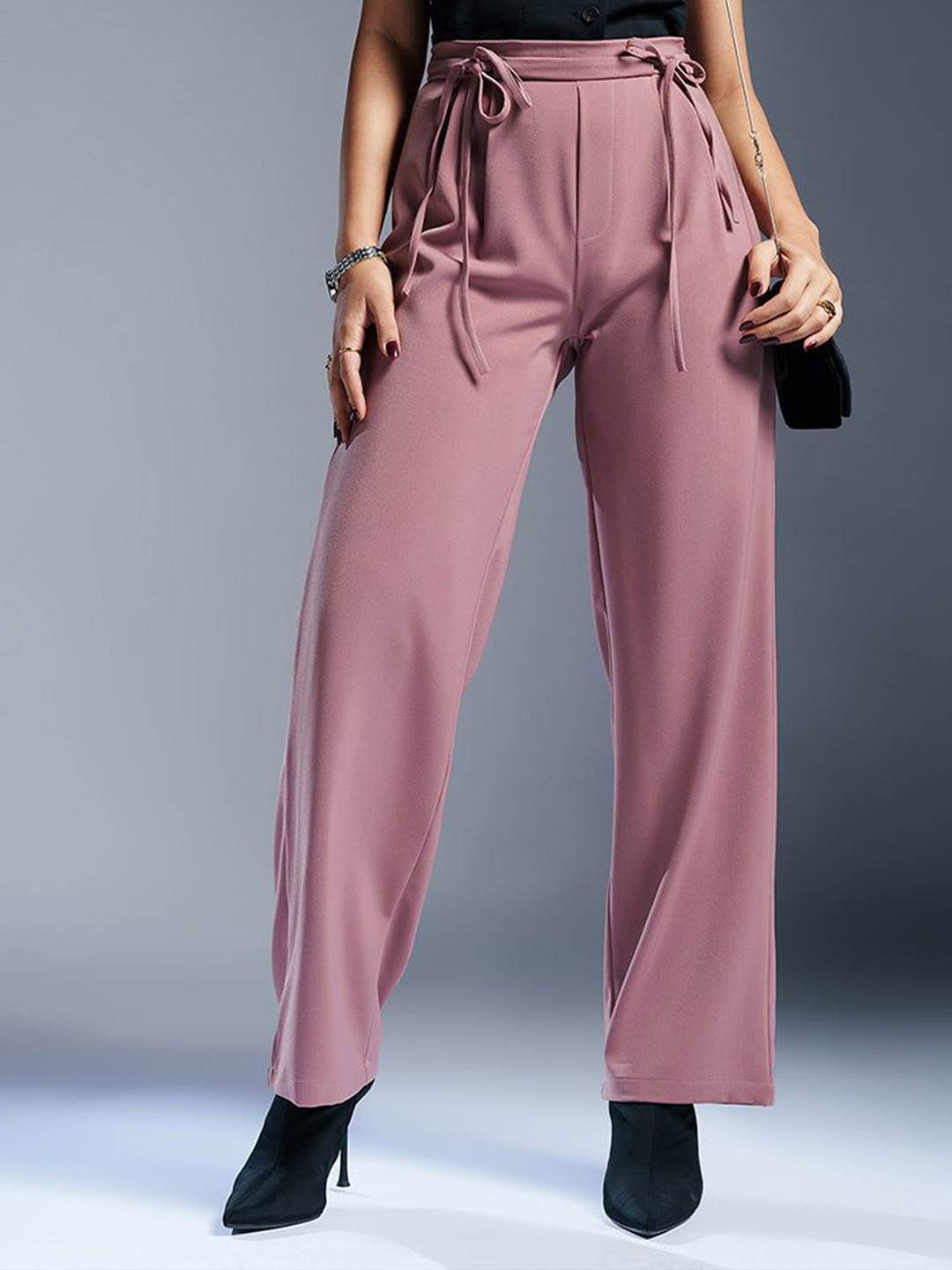 FREAKINS Rustic Pink Tie-Up Korean Pants