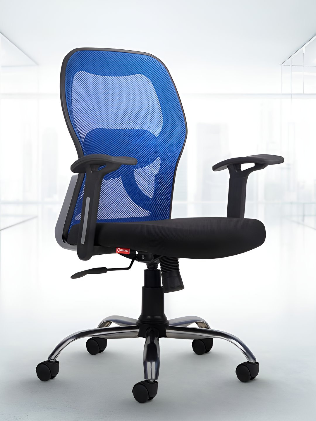 CELLBELL Blue Taurus C100 Lite Mid Back Comfortable Mesh Office Arm Chair