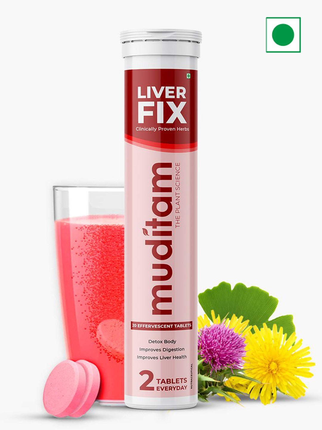 Muditam Liver Fix Tablets - 20 Effervescent Tablets