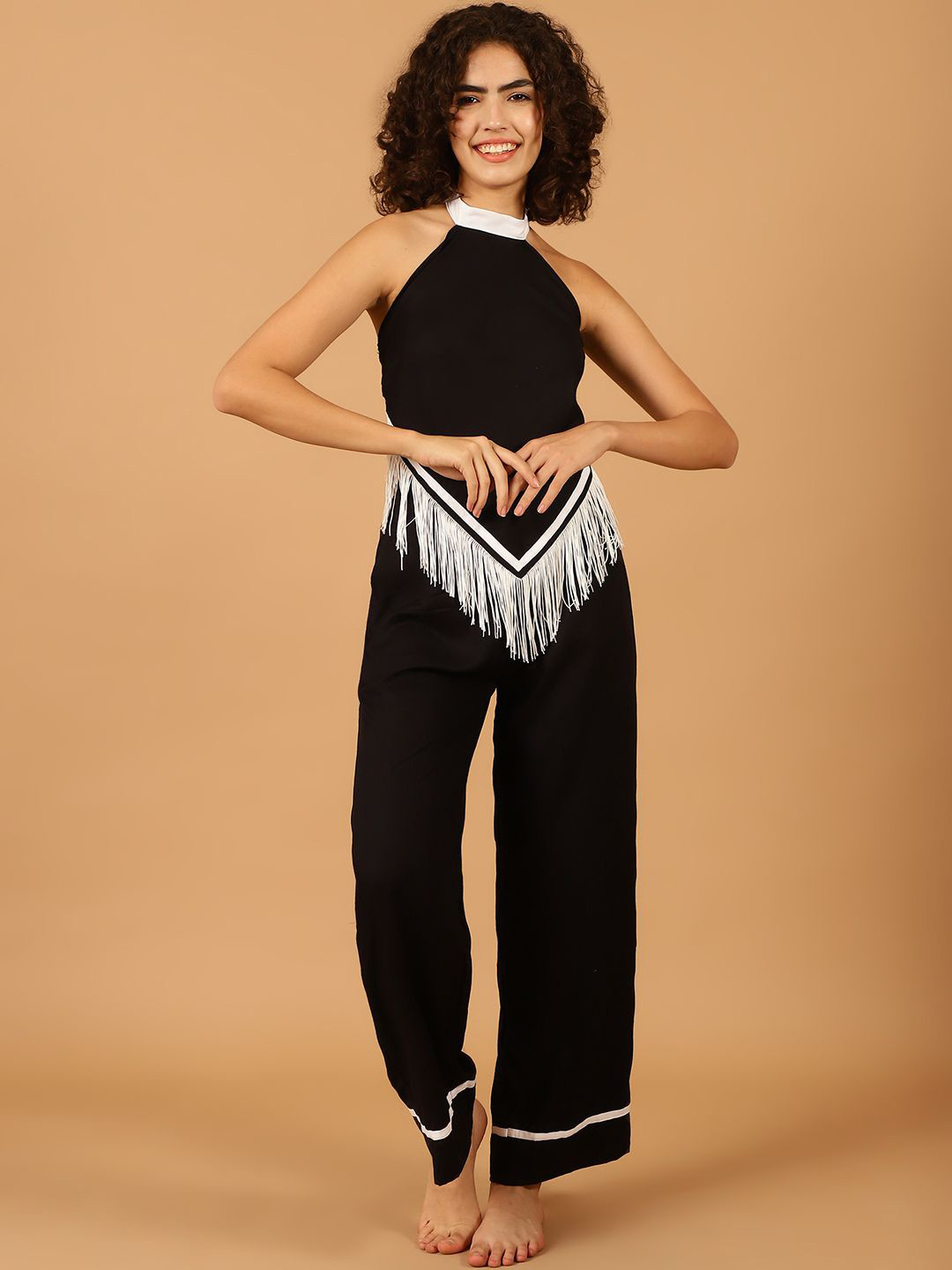Blissence Fringed Top & Trousers Cover Up Set