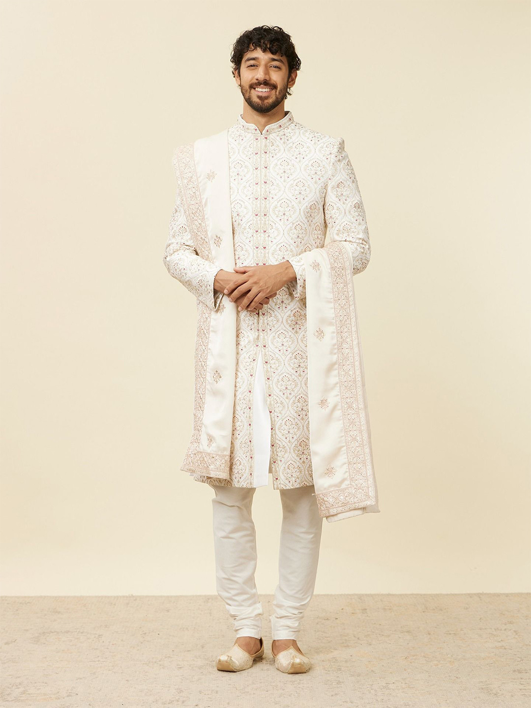 Manyavar Men Embroidered Dupatta with Sequinned