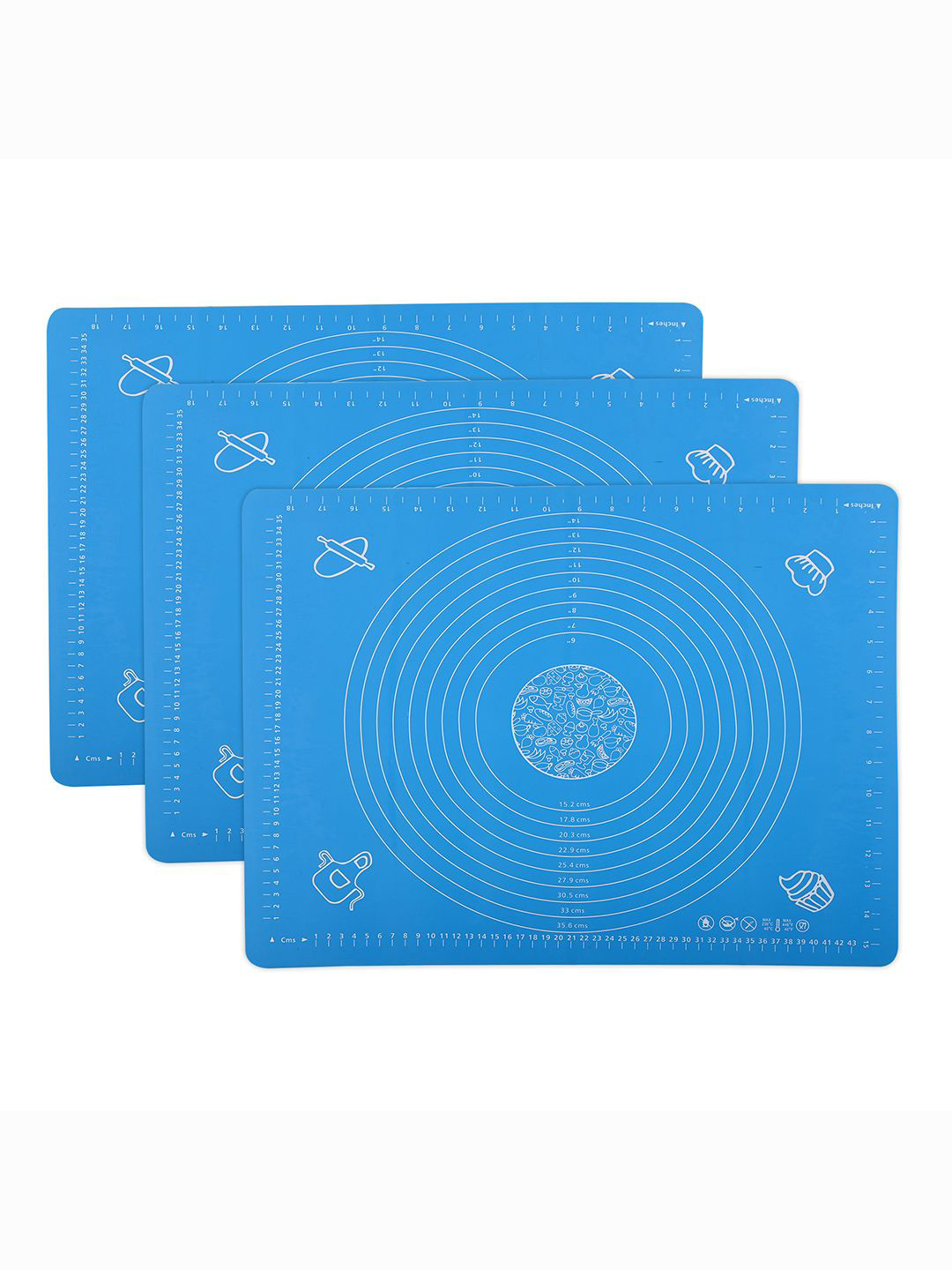 Kuber Industries 3 Pcs Blue Printed Chapati & Roti Mat