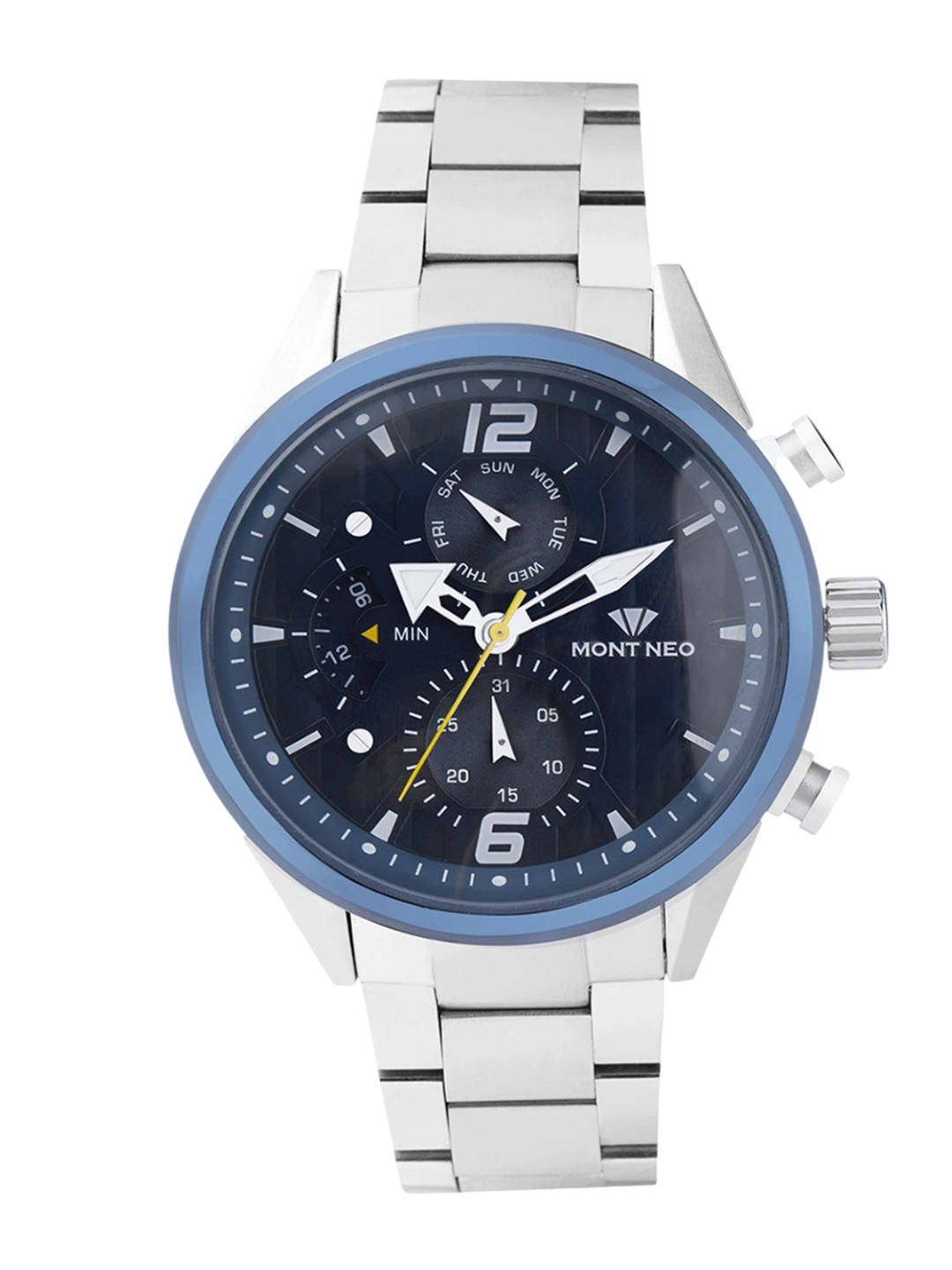 MONT NEO Men Patterned Dial & Bracelet Style Straps Analogue Watch 7012C-M1505