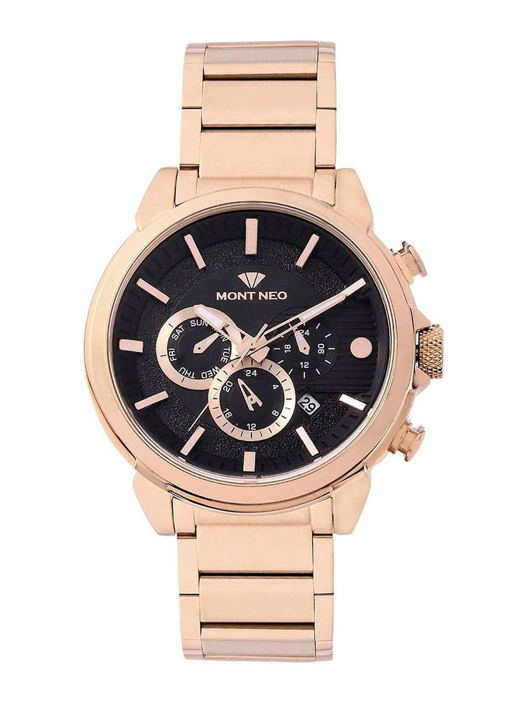 MONT NEO Men Printed Dial & Bracelet Style Straps Analogue Watch 1058M-M3304