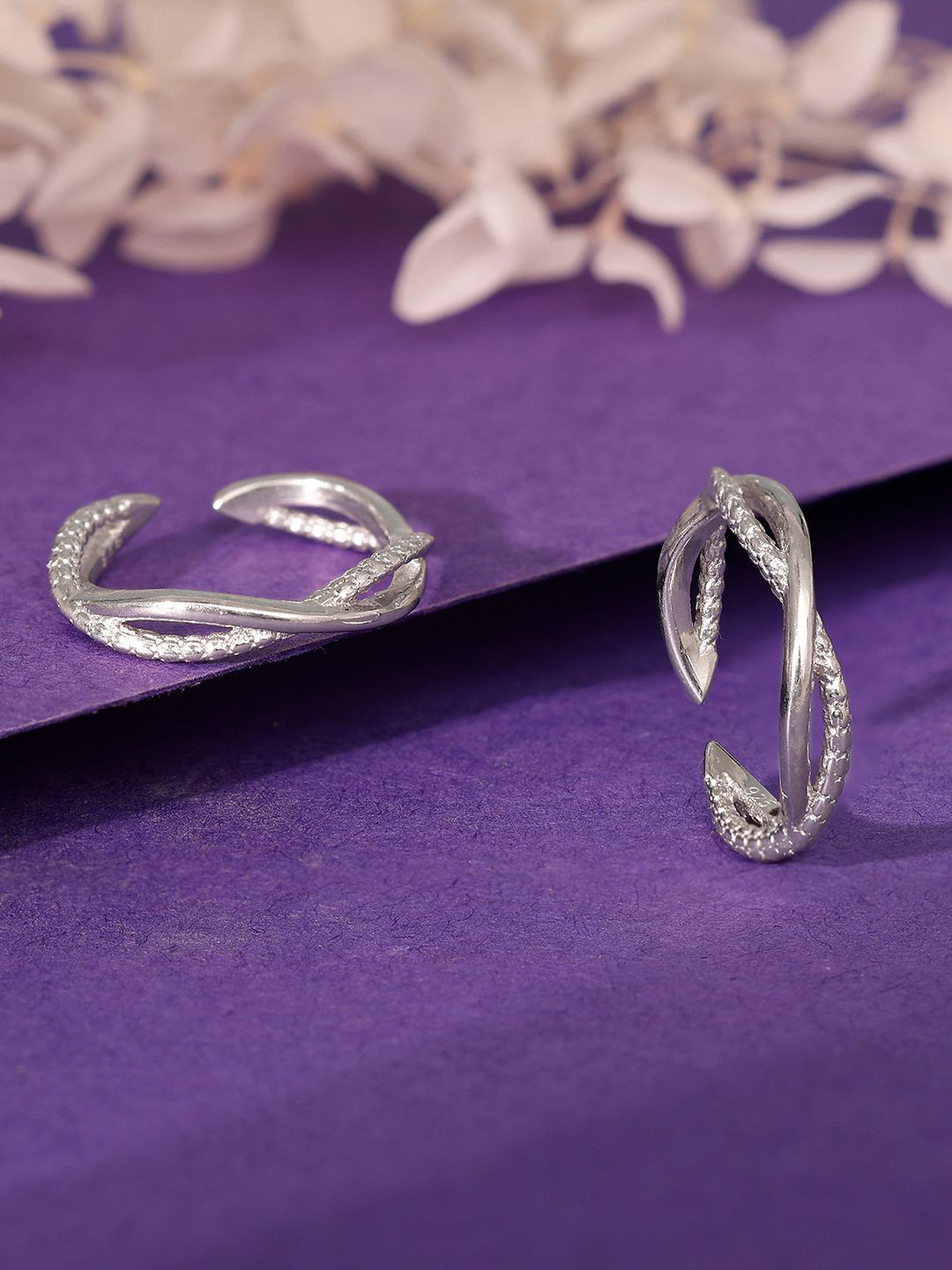 GIVA 925 Sterling Silver Rhodium-Plated Moonlit Bliss Adjustable Toe Rings